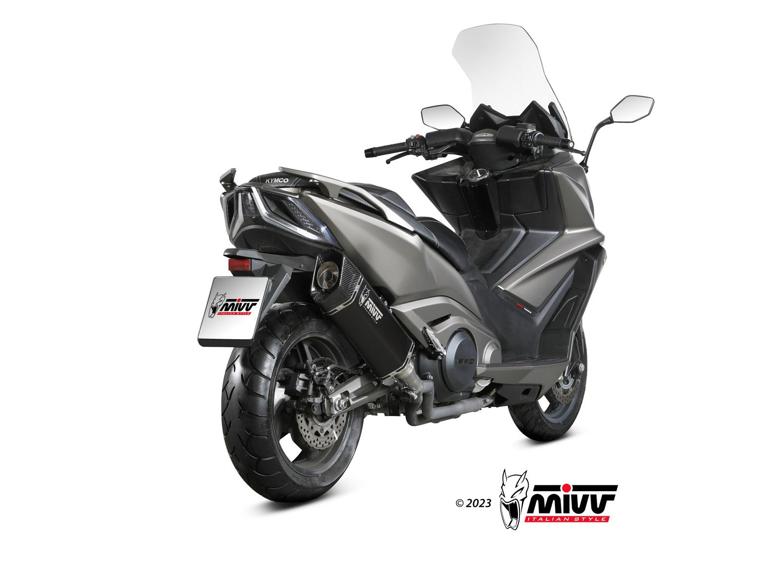 MIVV O.011 KYMCO AK 550 ( 2021+ ) Slip-on Exhaust "SR-1" (black; approved) – Accessories in the 2WheelsHero Motorcycle Aftermarket Accessories and Parts Online Shop