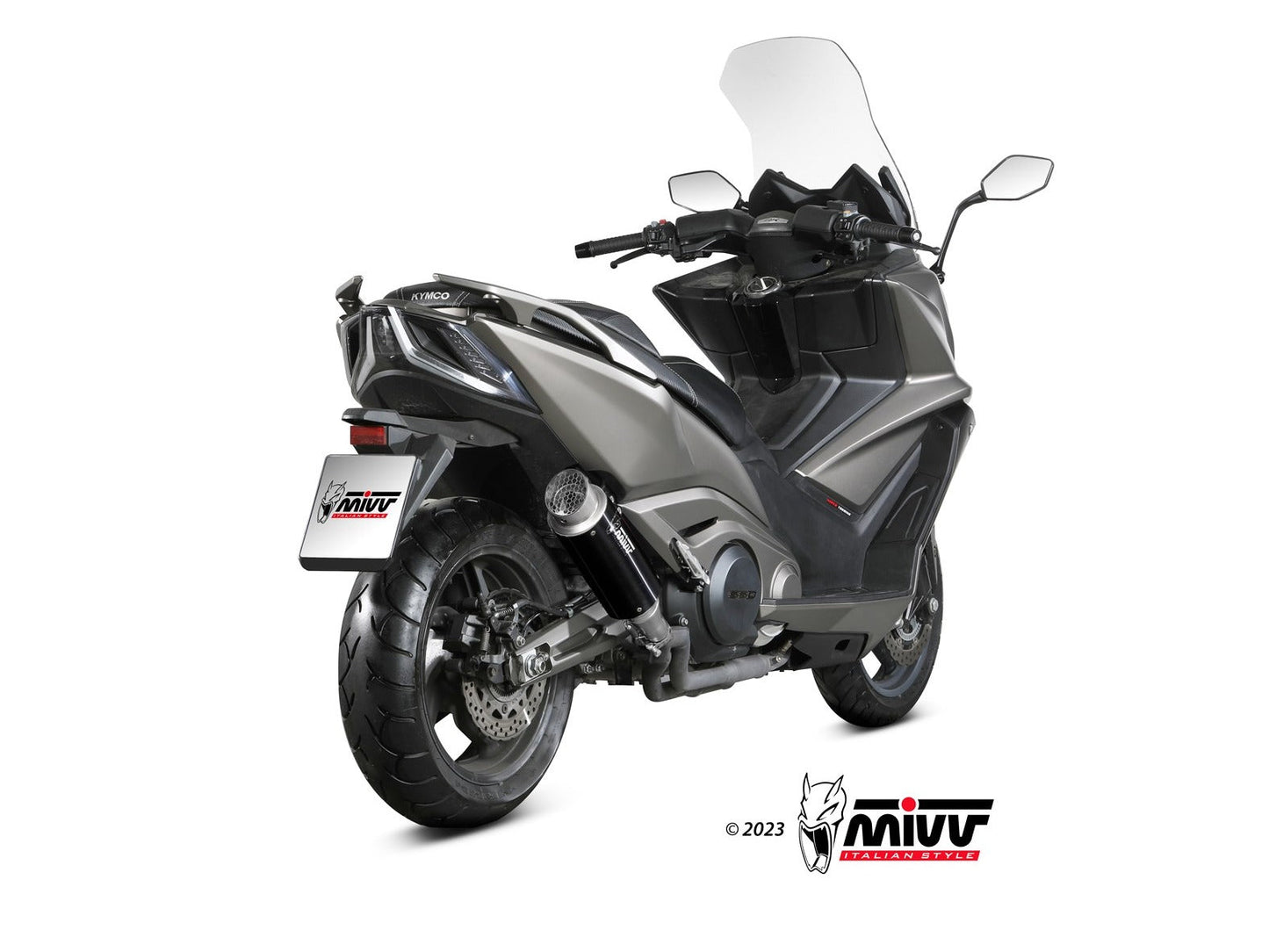MIVV O.011 KYMCO AK 550 ( 2021+ ) Slip-on Exhaust "GP Pro" (black; not approved) – Accessories in the 2WheelsHero Motorcycle Aftermarket Accessories and Parts Online Shop