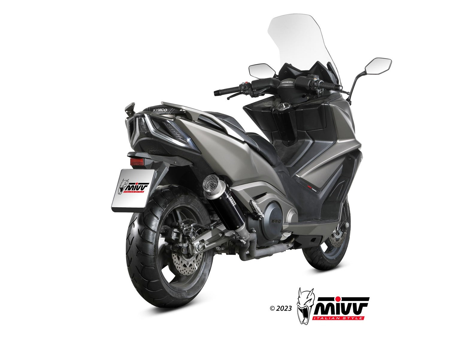 MIVV O.011 KYMCO AK 550 ( 2021+ ) Slip-on Exhaust "GP Pro" (black; not approved) – Accessories in the 2WheelsHero Motorcycle Aftermarket Accessories and Parts Online Shop