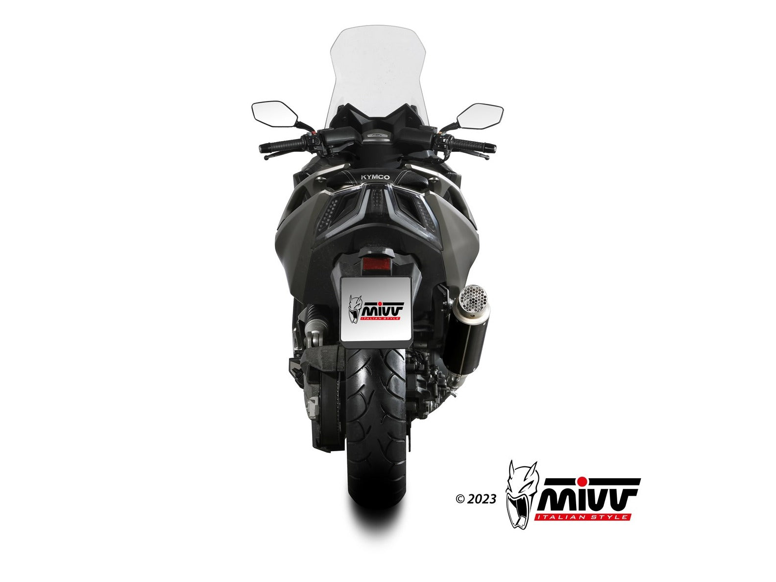 MIVV O.011 KYMCO AK 550 ( 2021+ ) Slip-on Exhaust "GP Pro" (black; not approved) – Accessories in the 2WheelsHero Motorcycle Aftermarket Accessories and Parts Online Shop