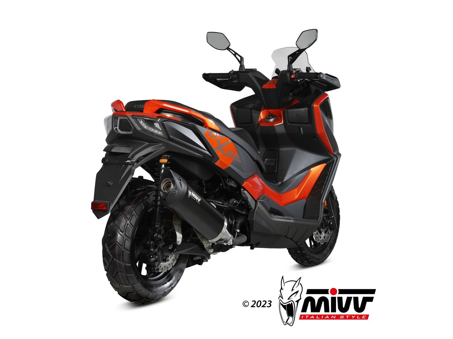 MIVV MV.KY.0005 KYMCO DTX 360 350 ( 2023 + ) Slip-on Exhaust "Mover" (black stainless steel; approved) – Accessories in the 2WheelsHero Motorcycle Aftermarket Accessories and Parts Online Shop