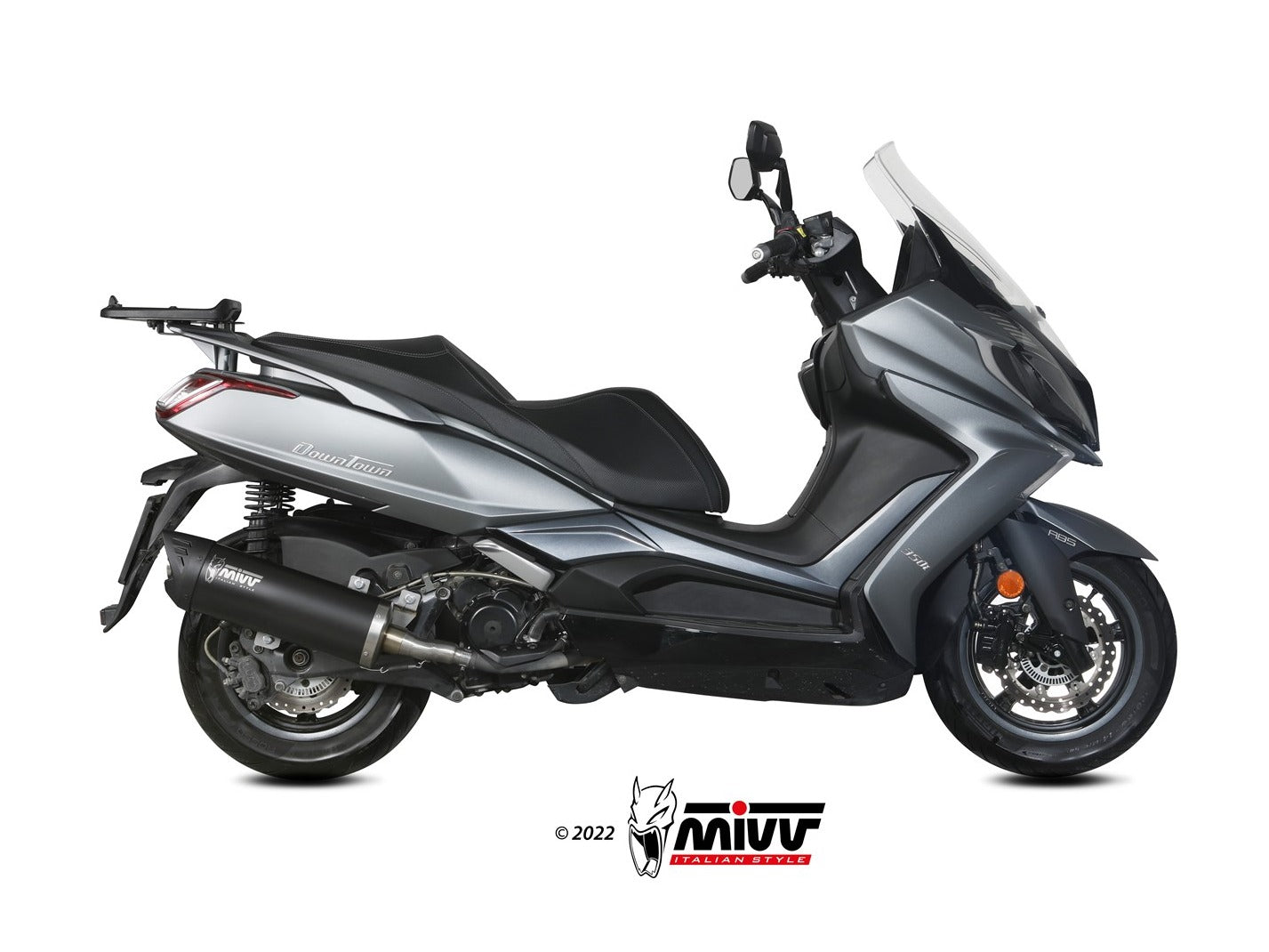 MIVV MV.KY.0004 KYMCO DOWNTOWN 350 ( 2016 / 20 ) Slip-on Exhaust "Mover" (black stainless steel; approved) – Accessories in the 2WheelsHero Motorcycle Aftermarket Accessories and Parts Online Shop