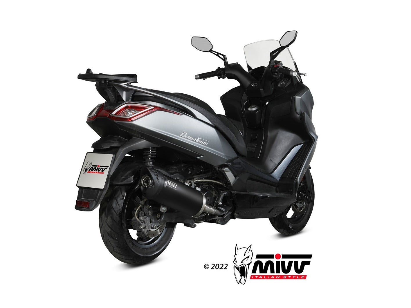 MIVV MV.KY.0004 KYMCO DOWNTOWN 350 ( 2016 / 20 ) Slip-on Exhaust "Mover" (black stainless steel; approved) – Accessories in the 2WheelsHero Motorcycle Aftermarket Accessories and Parts Online Shop