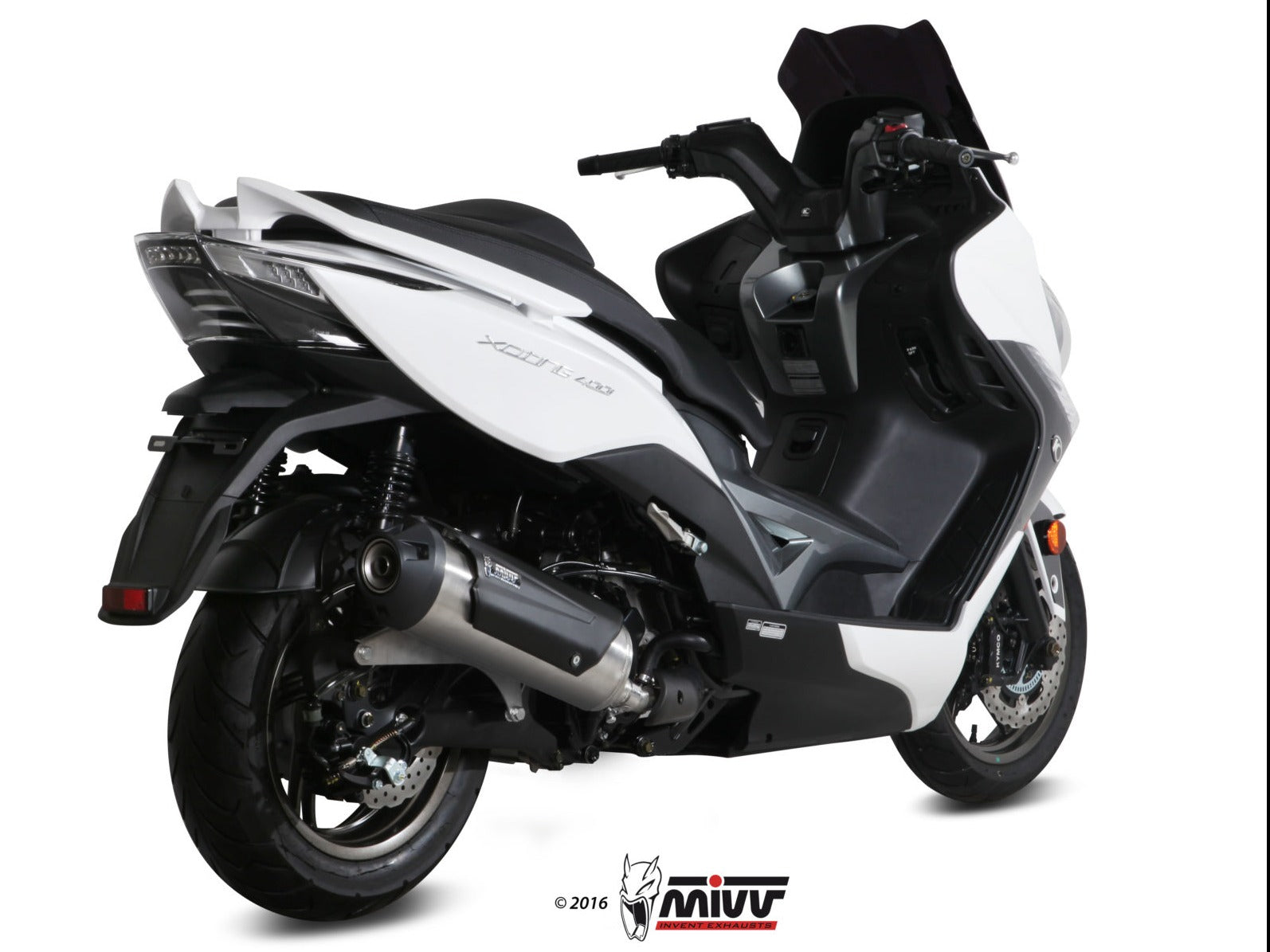 MIVV C.KY.0012 KYMCO XCITING 400i ( 2013 / 16 ) Full System Exhaust "Urban" (stainless steel; not approved) – Accessories in the 2WheelsHero Motorcycle Aftermarket Accessories and Parts Online Shop