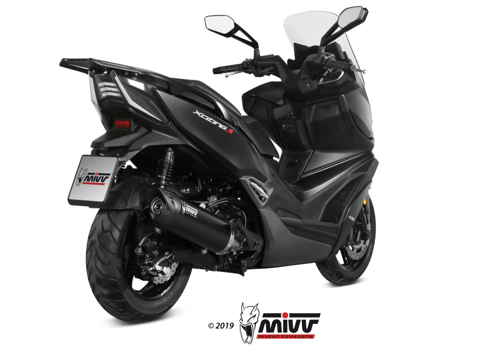 MIVV MV.KY.0001 KYMCO XCITING 400i S ( 2019 - 20 ) Slip-on Exhaust "Mover" (black stainless steel; approved) – Accessories in the 2WheelsHero Motorcycle Aftermarket Accessories and Parts Online Shop