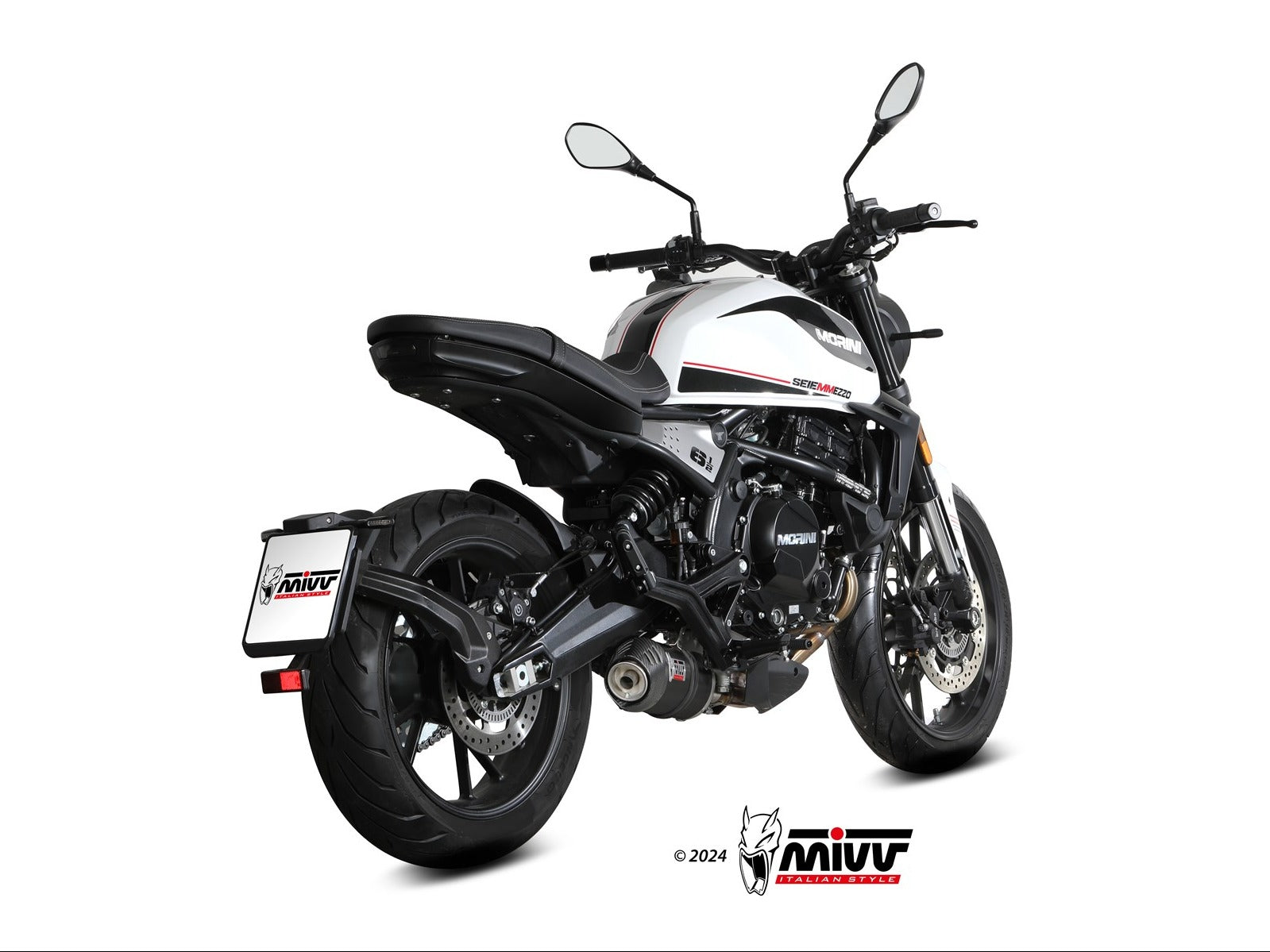 MIVV MM.002 MOTO MORINI SEIEMMEZZO STR ( 2022+ ) Slip-on Exhaust "Oval" (black + carbon cap; approved) – Accessories in the 2WheelsHero Motorcycle Aftermarket Accessories and Parts Online Shop