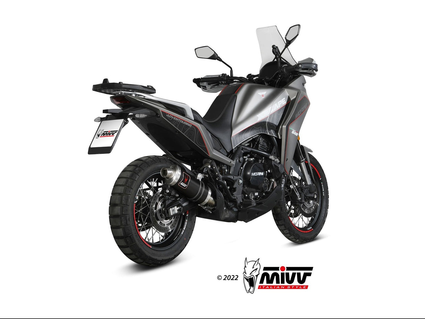 MIVV MM.001 MOTO MORINI X-CAPE ( 2021+ ) Slip-on Exhaust "Dakar" (black; approved) – Accessories in the 2WheelsHero Motorcycle Aftermarket Accessories and Parts Online Shop