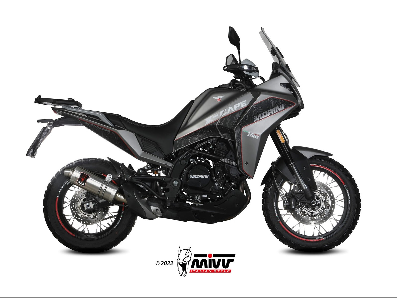 MIVV MM.001 MOTO MORINI X-CAPE ( 2021+ ) Slip-on Exhaust "Dakar" (stainless steel; approved) – Accessories in the 2WheelsHero Motorcycle Aftermarket Accessories and Parts Online Shop