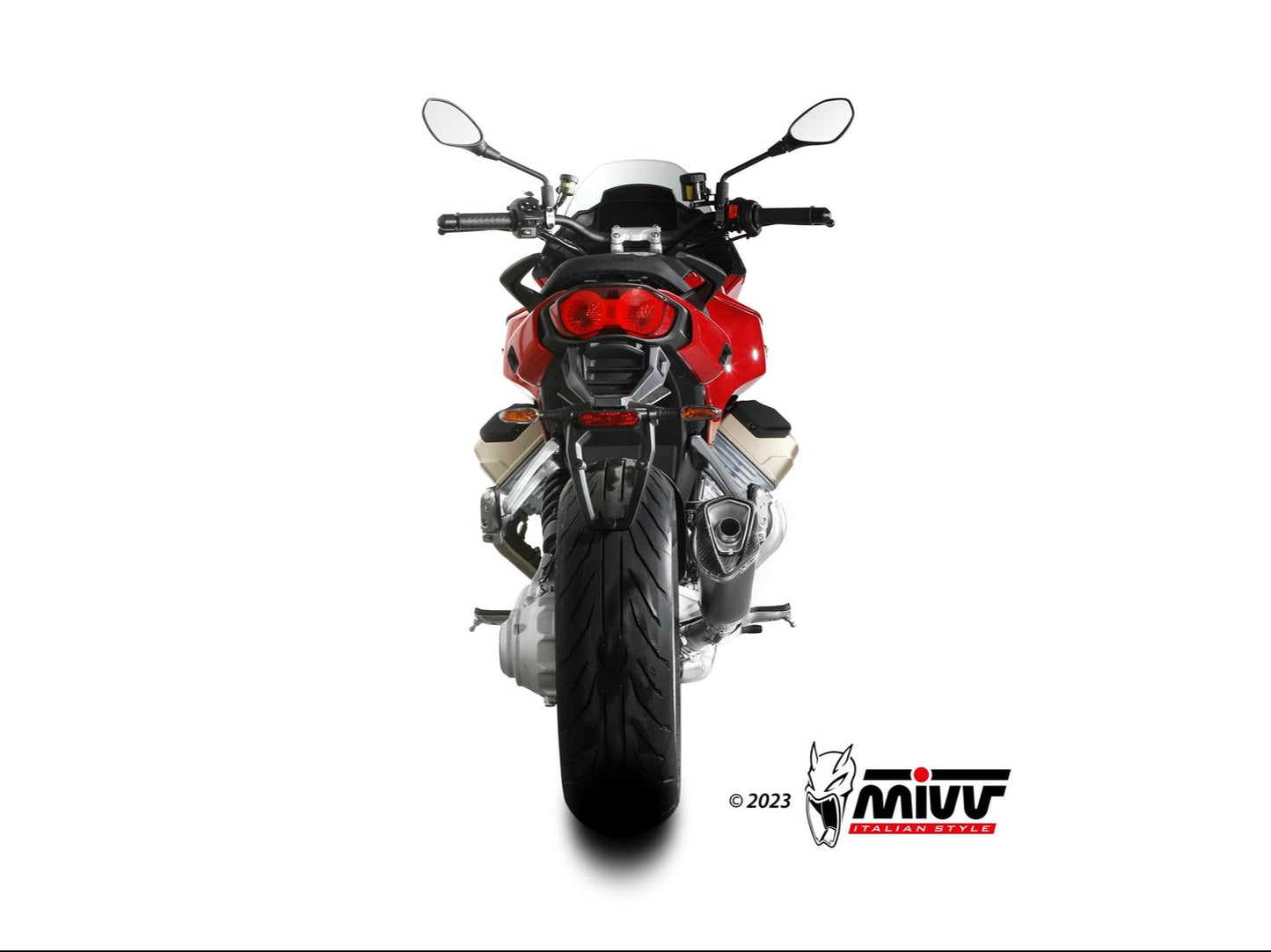 MIVV M.015 MOTO GUZZI V100 MANDELLO ( 2022+ ) Slip-on Exhaust "Delta Race" (black; approved) – Accessories in the 2WheelsHero Motorcycle Aftermarket Accessories and Parts Online Shop