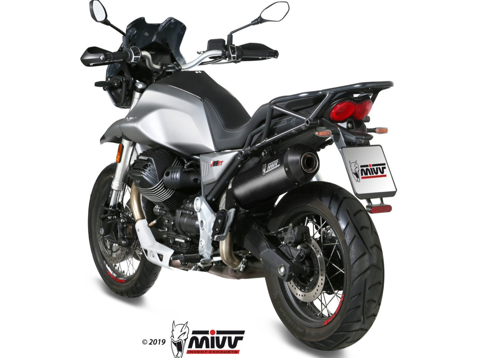 MIVV M.013 MOTO GUZZI V85 TT ( 2019+ ) Slip-on Exhaust "Oval" (carbon + cap; approved) – Accessories in the 2WheelsHero Motorcycle Aftermarket Accessories and Parts Online Shop