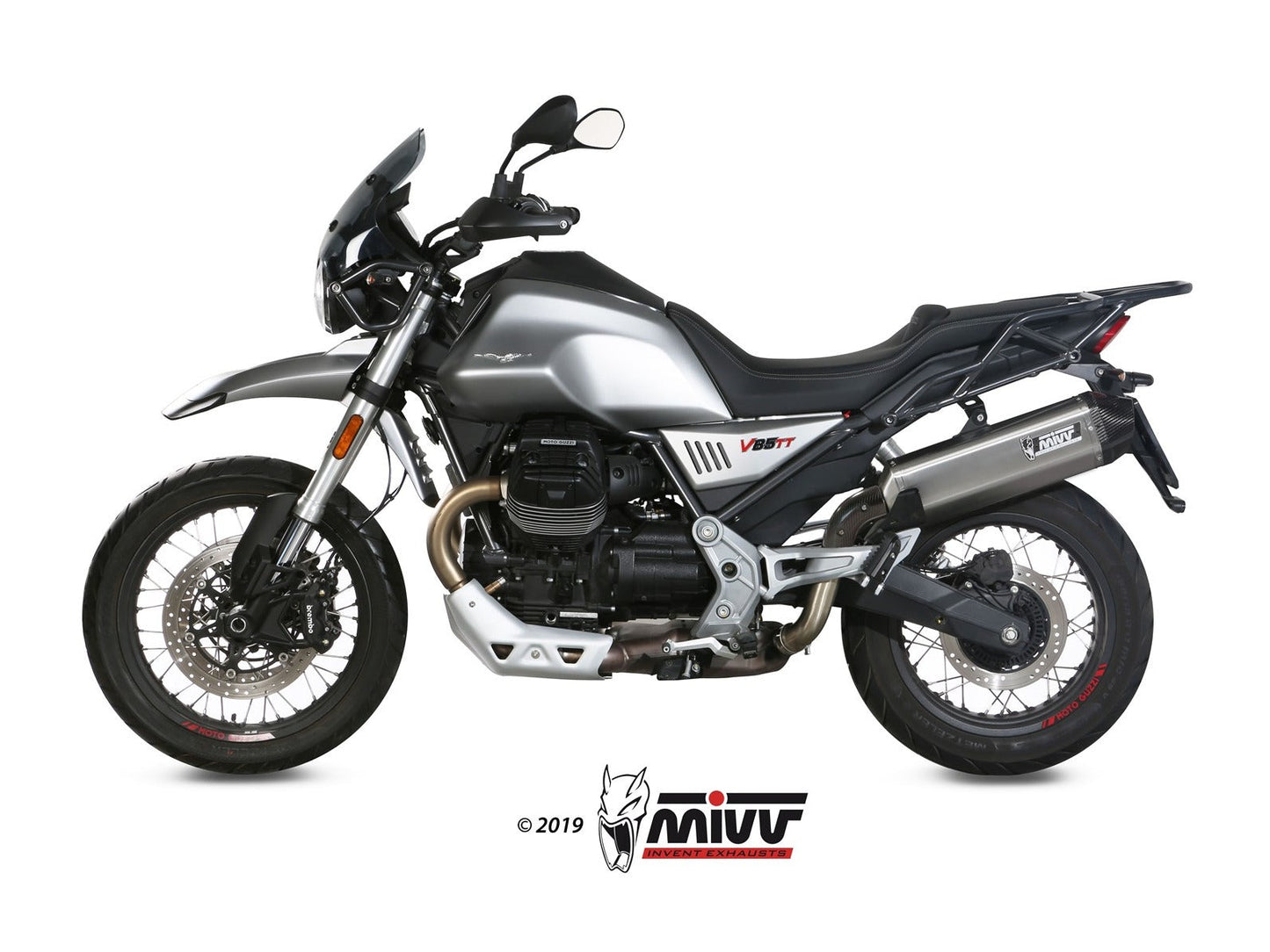 MIVV M.013 MOTO GUZZI V85 TT ( 2019+ ) Slip-on Exhaust "Speed Edge" (stainless steel; approved) – Accessories in the 2WheelsHero Motorcycle Aftermarket Accessories and Parts Online Shop
