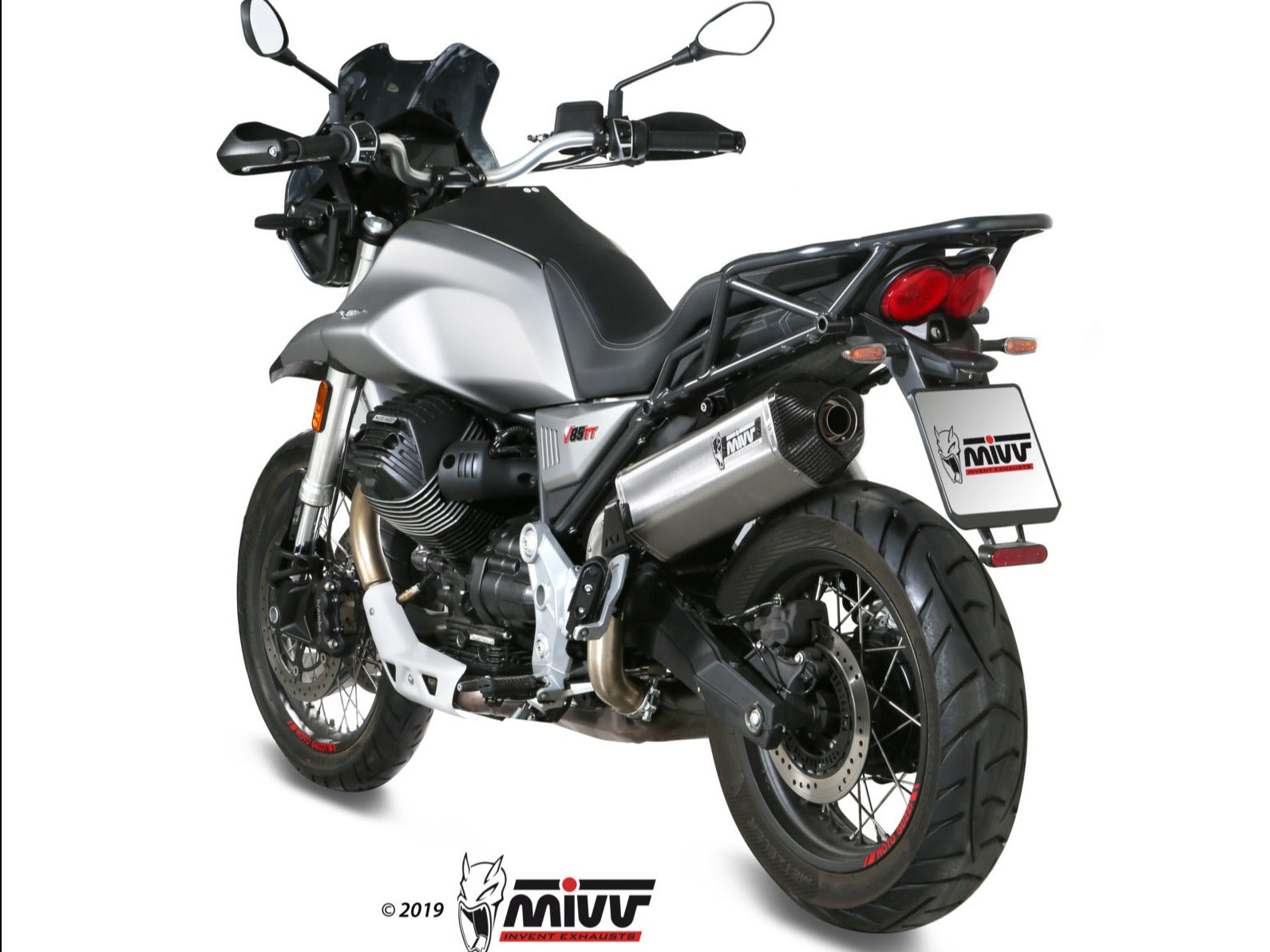 MIVV M.013 MOTO GUZZI V85 TT ( 2019+ ) Slip-on Exhaust "Speed Edge" (stainless steel; approved) – Accessories in the 2WheelsHero Motorcycle Aftermarket Accessories and Parts Online Shop