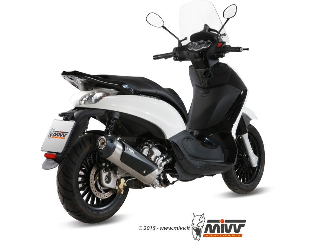 MIVV C.PG.0019 PIAGGIO BEVERLY 125 ( 2014 / 16 ) Full System Exhaust "Urban" (stainless steel; not approved) – Accessories in the 2WheelsHero Motorcycle Aftermarket Accessories and Parts Online Shop