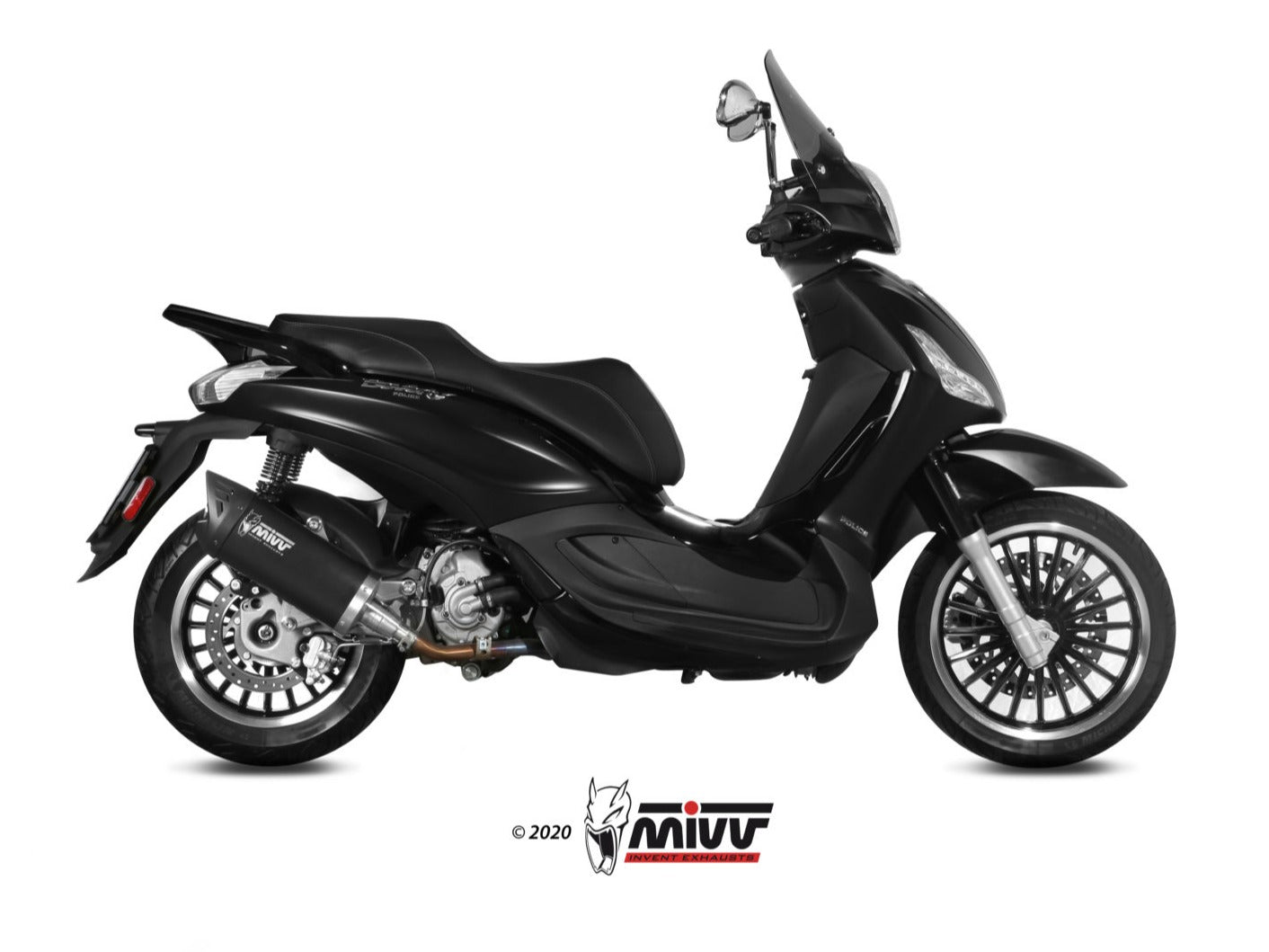 MIVV MV.PG.0001 PIAGGIO BEVERLY 300 ( 2010 / 20 ) Slip-on Exhaust "Mover" (black; approved) – Accessories in the 2WheelsHero Motorcycle Aftermarket Accessories and Parts Online Shop