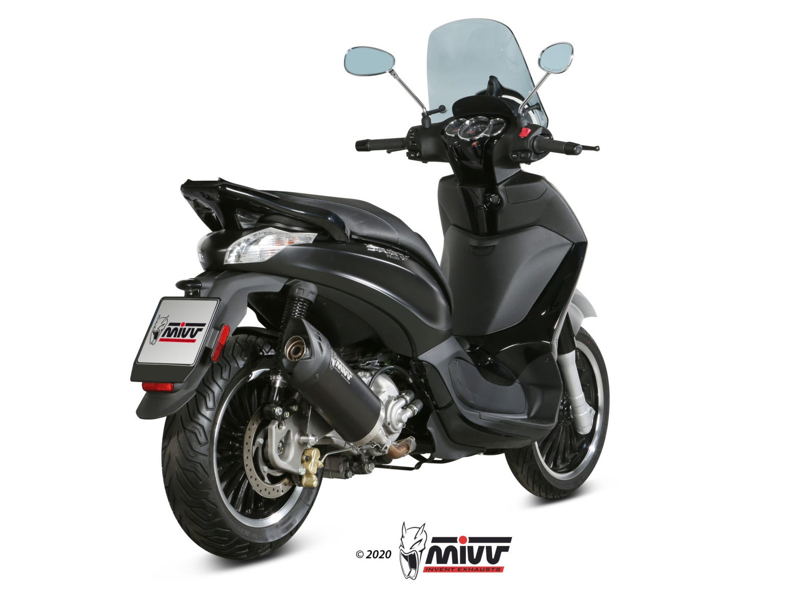 MIVV MV.PG.0001 PIAGGIO BEVERLY 300 ( 2010 / 20 ) Slip-on Exhaust "Mover" (black; approved) – Accessories in the 2WheelsHero Motorcycle Aftermarket Accessories and Parts Online Shop