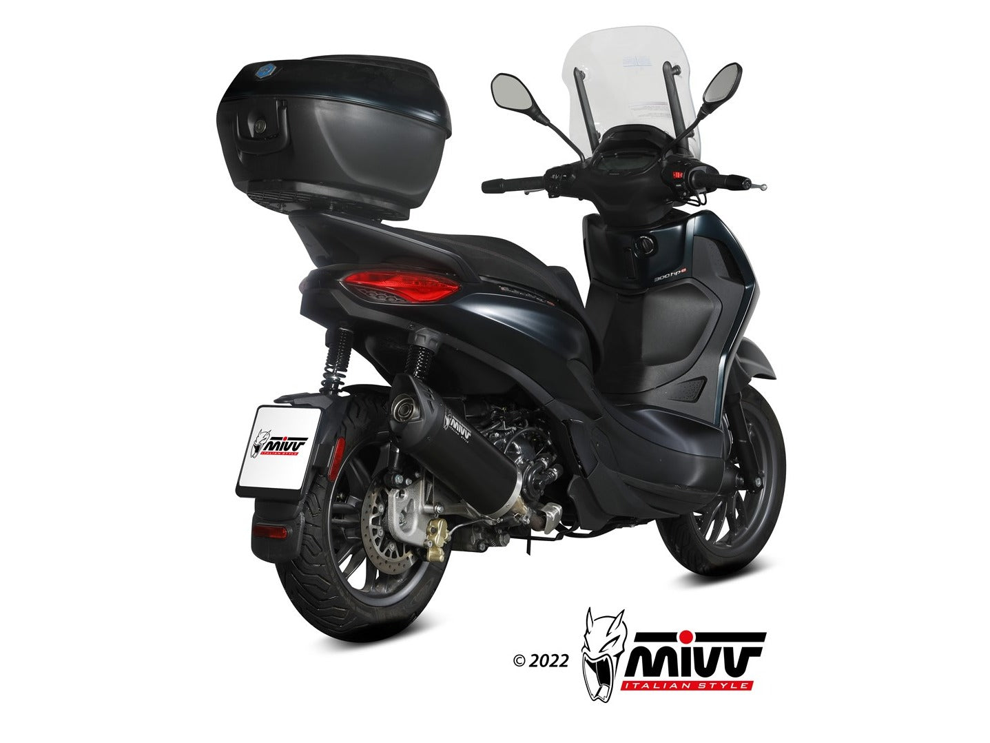 MIVV MV.PG.0006 PIAGGIO BEVERLY 300 HPE ( 2021+ ) Slip-on Exhaust "Mover" (black; approved) – Accessories in the 2WheelsHero Motorcycle Aftermarket Accessories and Parts Online Shop
