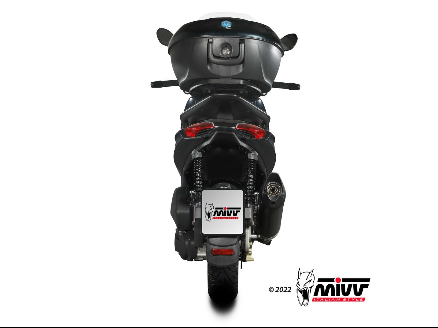MIVV MV.PG.0006 PIAGGIO BEVERLY 300 HPE ( 2021+ ) Slip-on Exhaust "Mover" (black; approved) – Accessories in the 2WheelsHero Motorcycle Aftermarket Accessories and Parts Online Shop