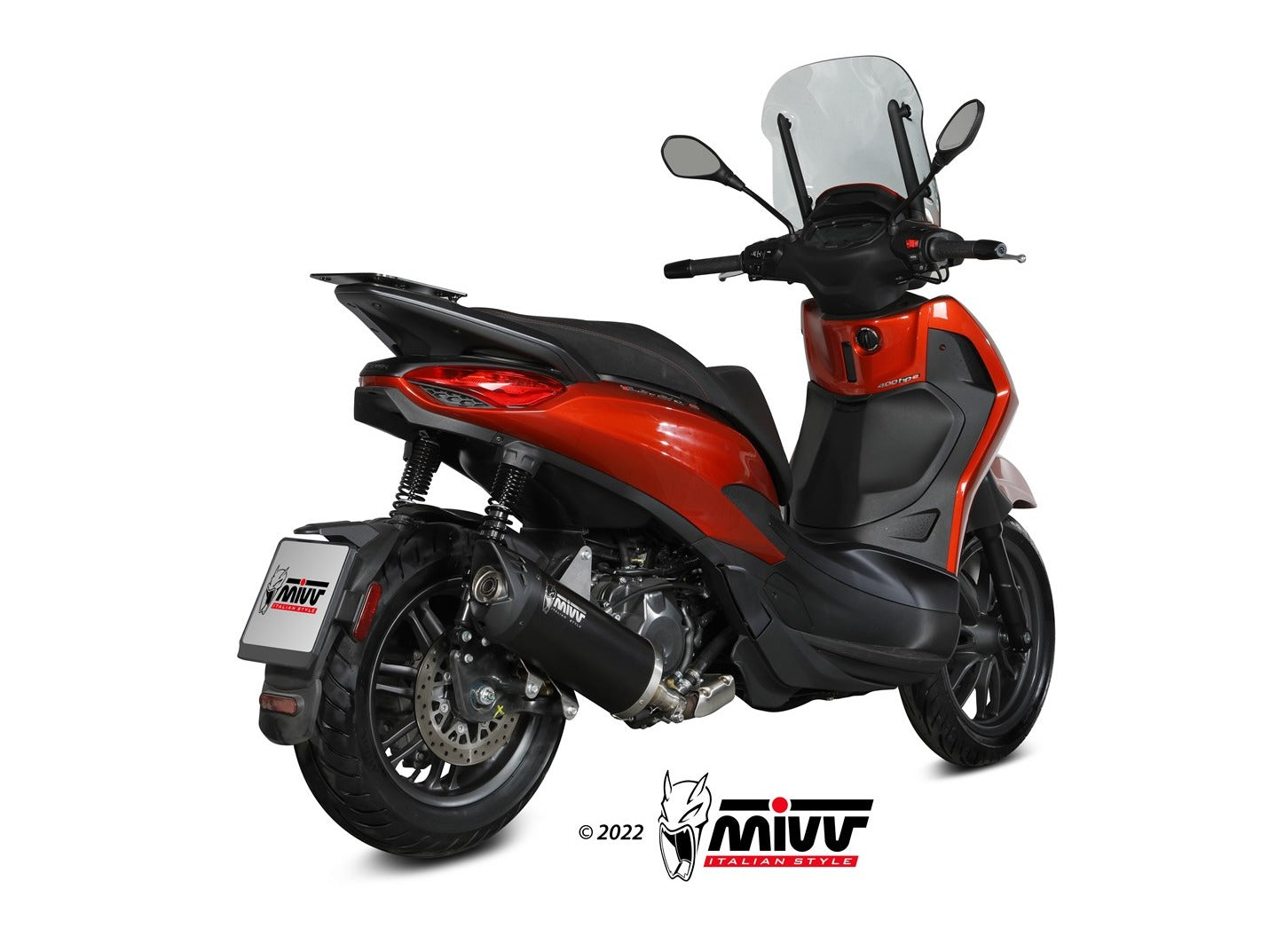 MIVV MV.PG.0005 PIAGGIO BEVERLY 400 ( 2021+ ) Slip-on Exhaust "Mover" (black; approved) – Accessories in the 2WheelsHero Motorcycle Aftermarket Accessories and Parts Online Shop