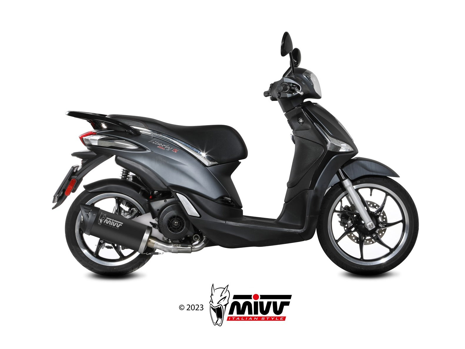 MIVV MV.PG.0009 PIAGGIO LIBERTY 125 ( 2019+ ) Full System Exhaust "Mover" (black; approved) – Accessories in the 2WheelsHero Motorcycle Aftermarket Accessories and Parts Online Shop