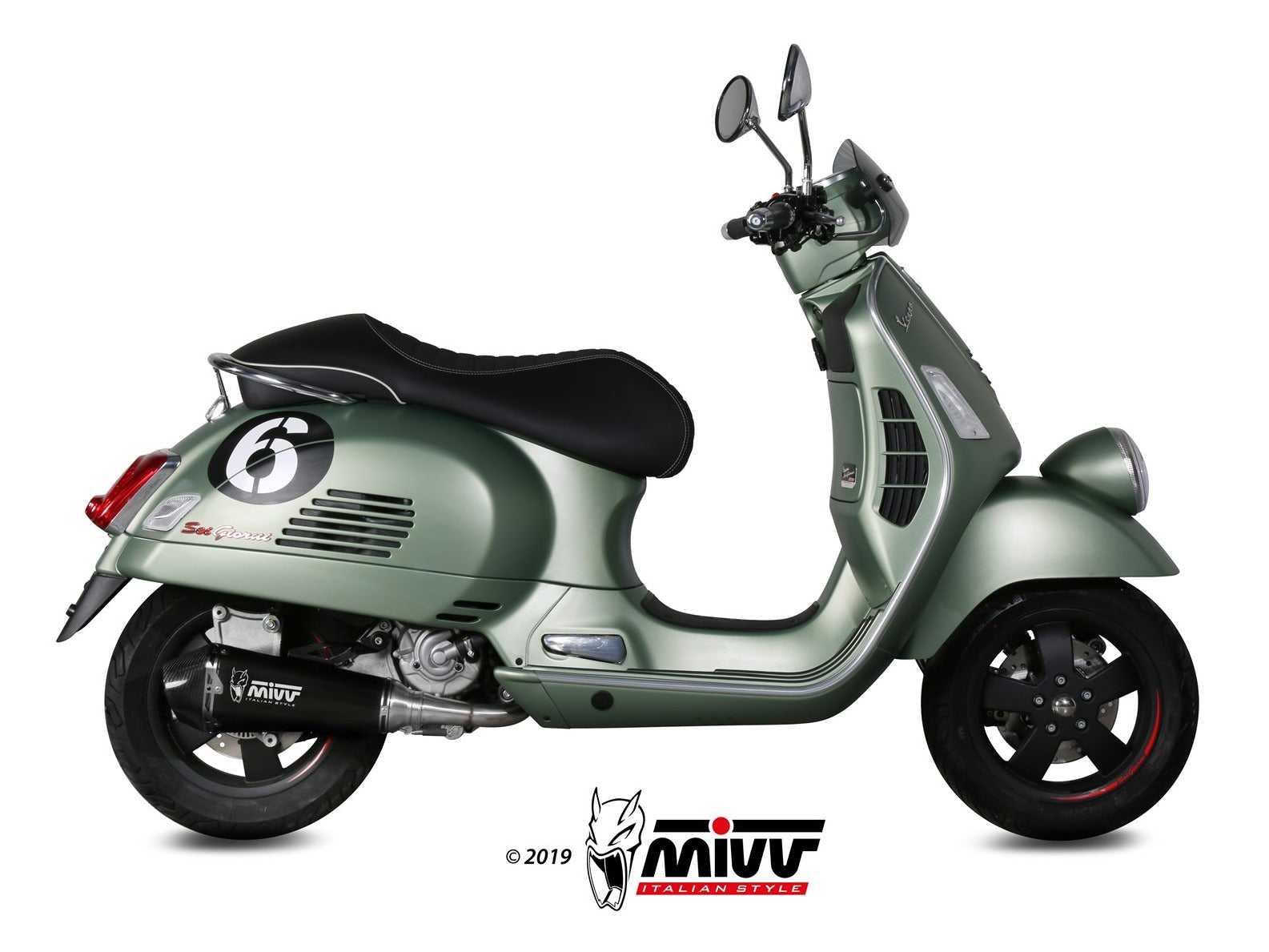 MIVV P.008 PIAGGIO VESPA GTS 300 ( 2008 / 20 ) Full System Exhaust "Delta Race" (black; approved) – Accessories in the 2WheelsHero Motorcycle Aftermarket Accessories and Parts Online Shop