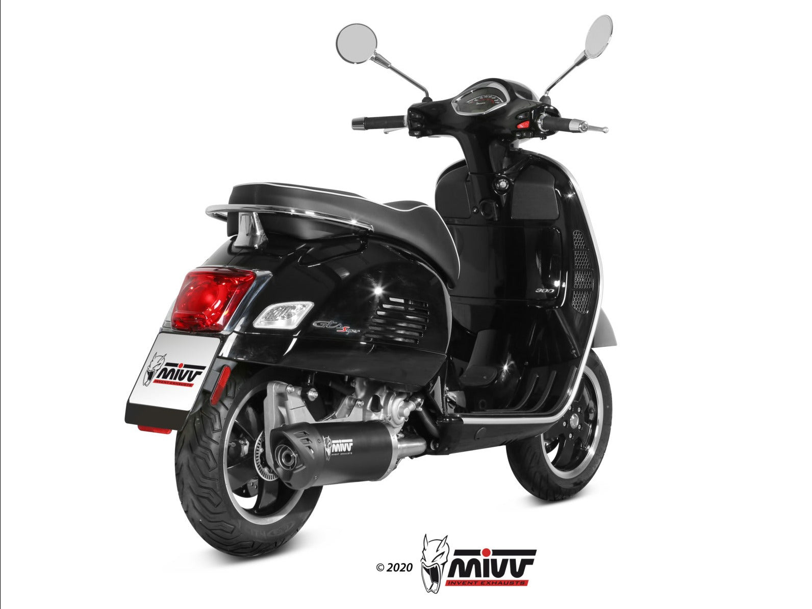 MIVV MV.PG.0002 PIAGGIO VESPA GTS 300 ( 2008 / 20 ) Slip-on Exhaust "Mover" (black; approved) – Accessories in the 2WheelsHero Motorcycle Aftermarket Accessories and Parts Online Shop