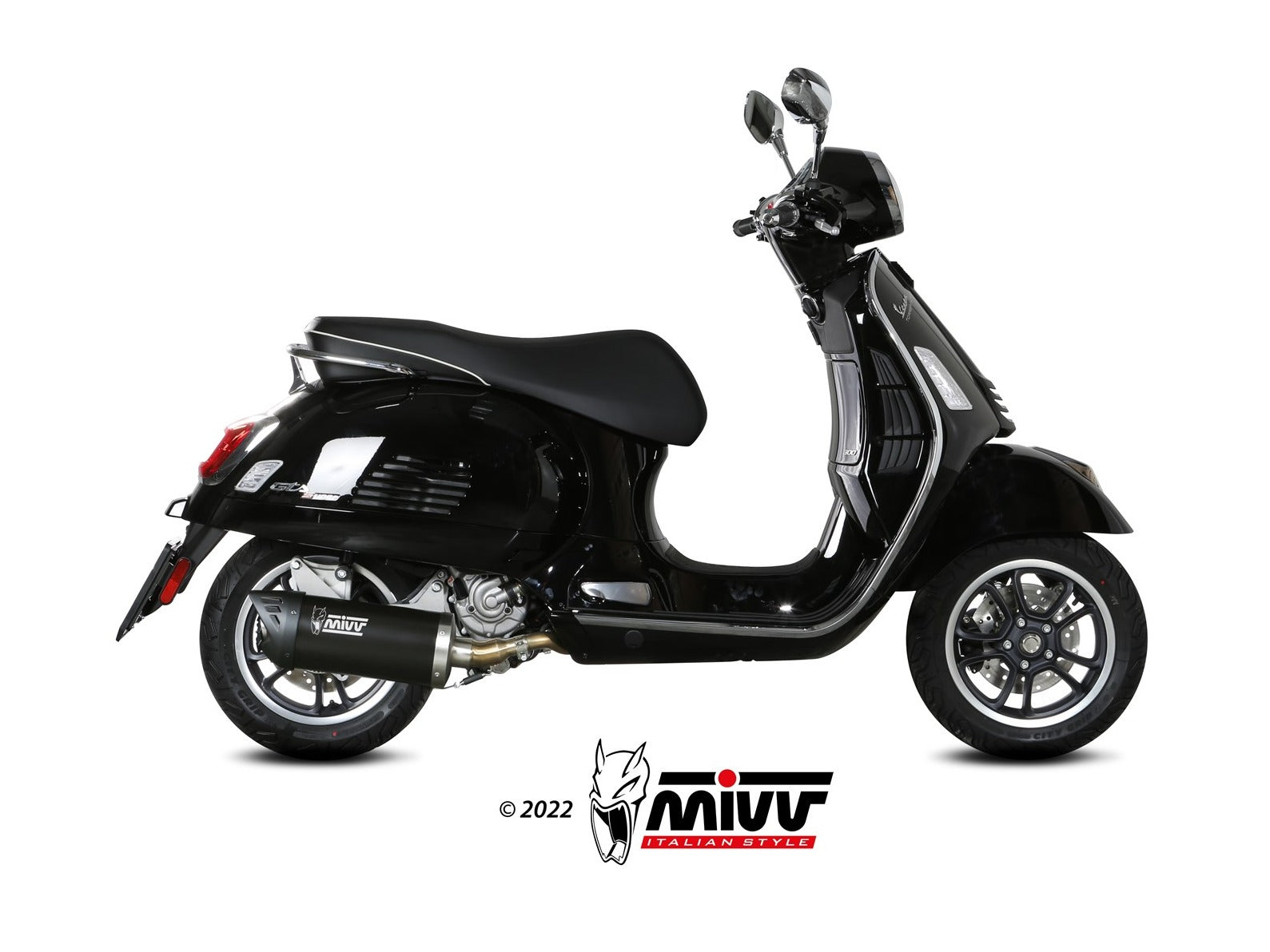 MIVV MV.PG.0008 PIAGGIO VESPA GTS / GTV 300 ( 2021+ ) Slip-on Exhaust "Mover" (black; approved) – Accessories in the 2WheelsHero Motorcycle Aftermarket Accessories and Parts Online Shop