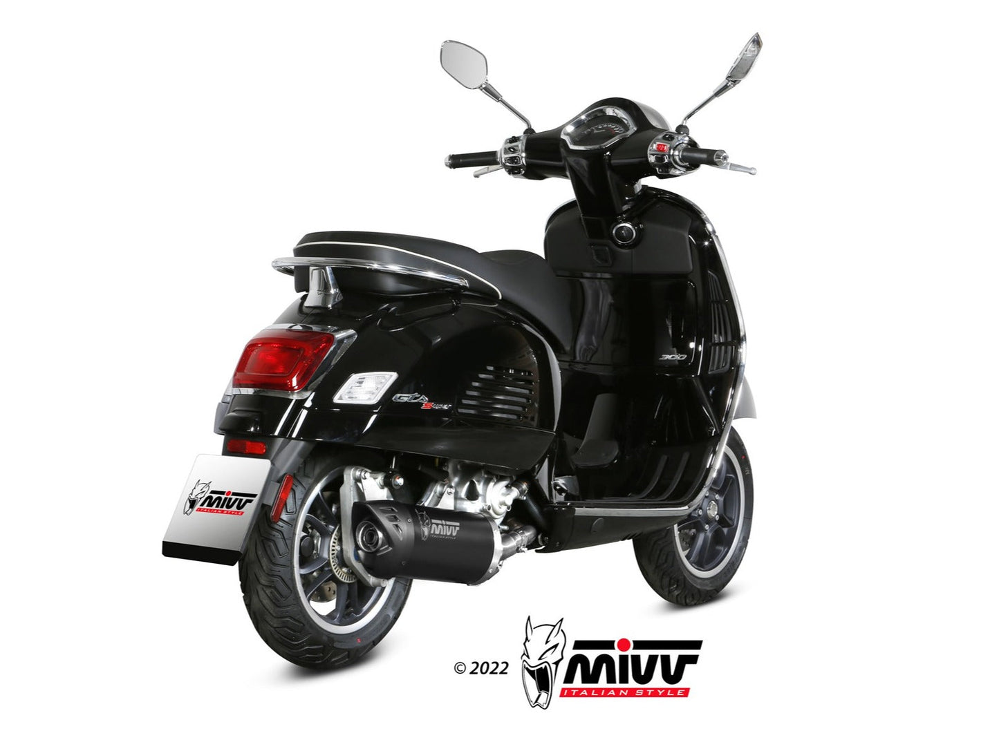 MIVV MV.PG.0008 PIAGGIO VESPA GTS / GTV 300 ( 2021+ ) Slip-on Exhaust "Mover" (black; approved) – Accessories in the 2WheelsHero Motorcycle Aftermarket Accessories and Parts Online Shop