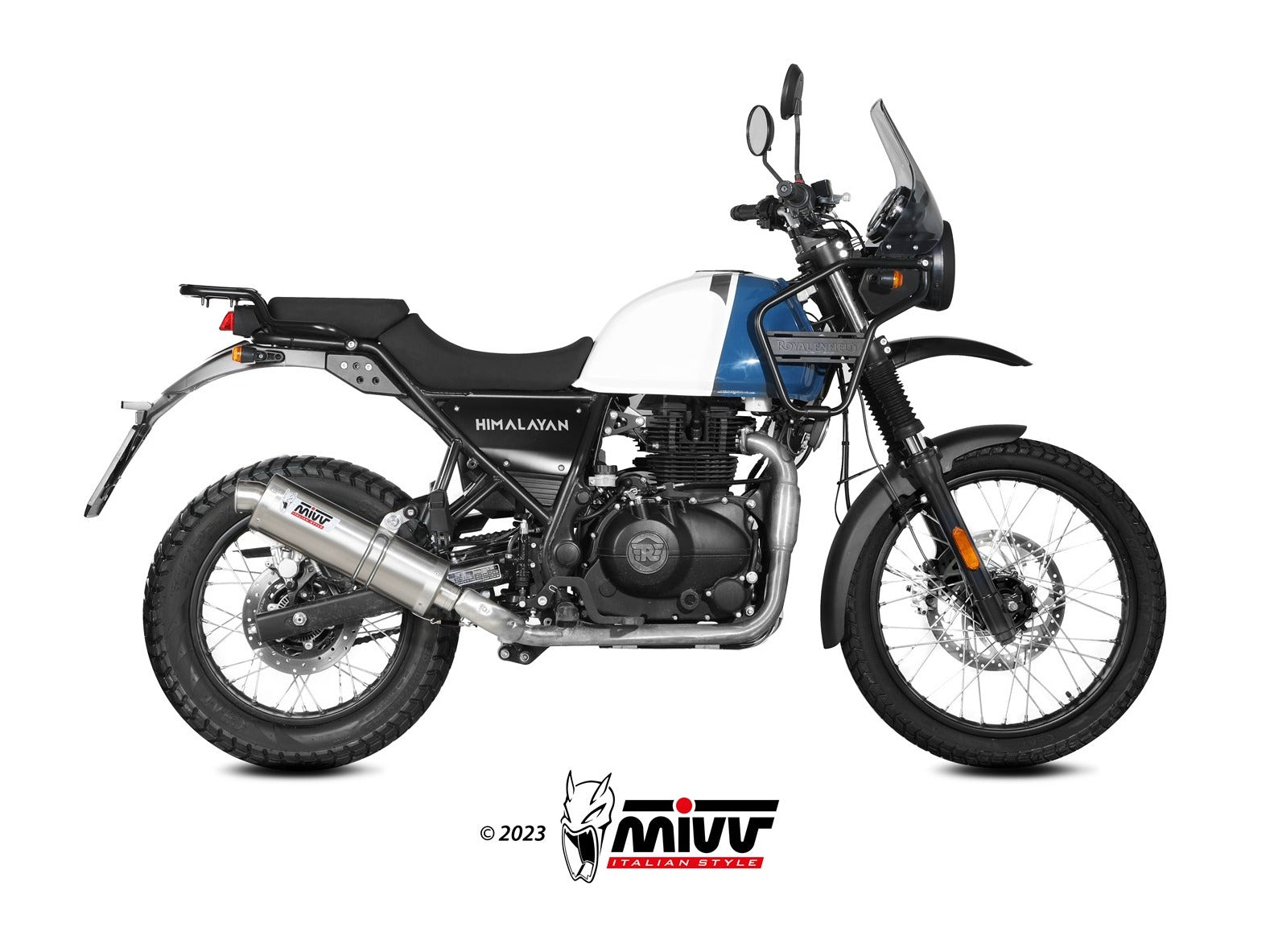 MIVV RE.001 ROYAL ENFIELD HIMALAYAN / SCRAM 411 ( 2021 + ) Slip-on Exhaust "Oval" (stainless steel; approved) – Accessories in the 2WheelsHero Motorcycle Aftermarket Accessories and Parts Online Shop