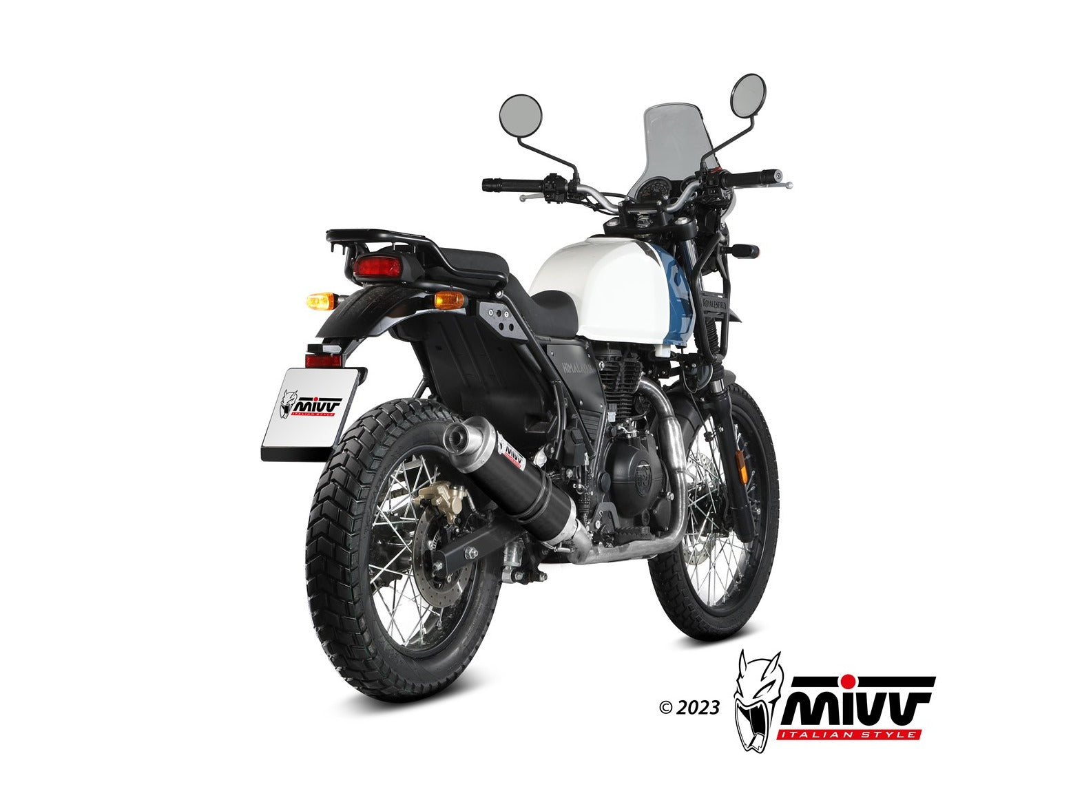 MIVV RE.001 ROYAL ENFIELD HIMALAYAN / SCRAM 411 ( 2021 + ) Slip-on Exhaust "Oval" (black; approved) – Accessories in the 2WheelsHero Motorcycle Aftermarket Accessories and Parts Online Shop