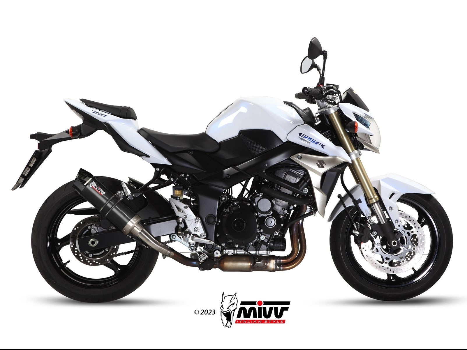 MIVV S.037 SUZUKI GSR 750 ( 2011 / 16 ) Slip-on Exhaust "GP" (black + carbon cap; approved) – Accessories in the 2WheelsHero Motorcycle Aftermarket Accessories and Parts Online Shop