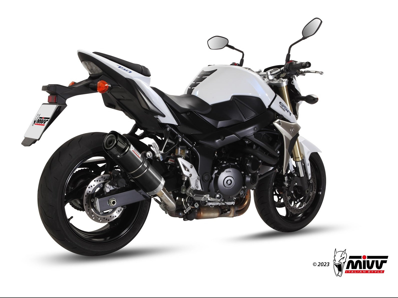 MIVV S.037 SUZUKI GSR 750 ( 2011 / 16 ) Slip-on Exhaust "GP" (black + carbon cap; approved) – Accessories in the 2WheelsHero Motorcycle Aftermarket Accessories and Parts Online Shop