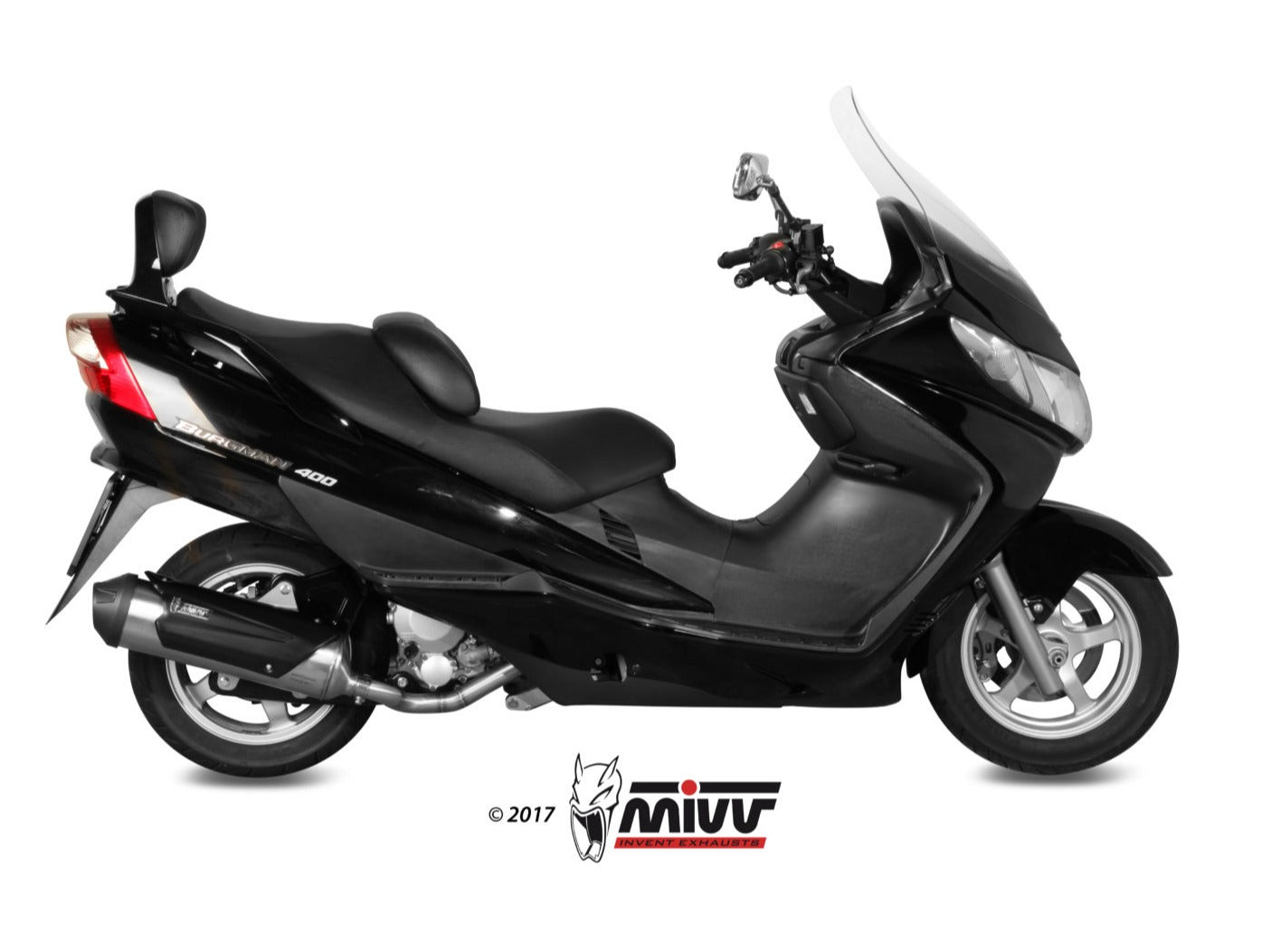 MIVV C.SU.0009 SUZUKI BURGMAN 250 / 400 ( 2003 / 06 ) Full System Exhaust "Urban" (stainless steel; not approved) – Accessories in the 2WheelsHero Motorcycle Aftermarket Accessories and Parts Online Shop