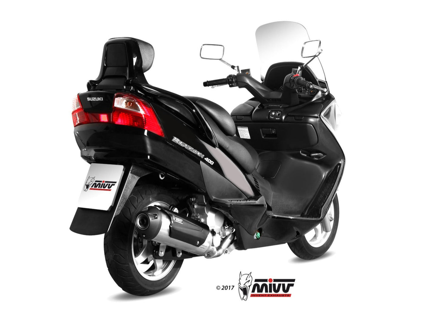 MIVV C.SU.0009 SUZUKI BURGMAN 250 / 400 ( 2003 / 06 ) Full System Exhaust "Urban" (stainless steel; not approved) – Accessories in the 2WheelsHero Motorcycle Aftermarket Accessories and Parts Online Shop