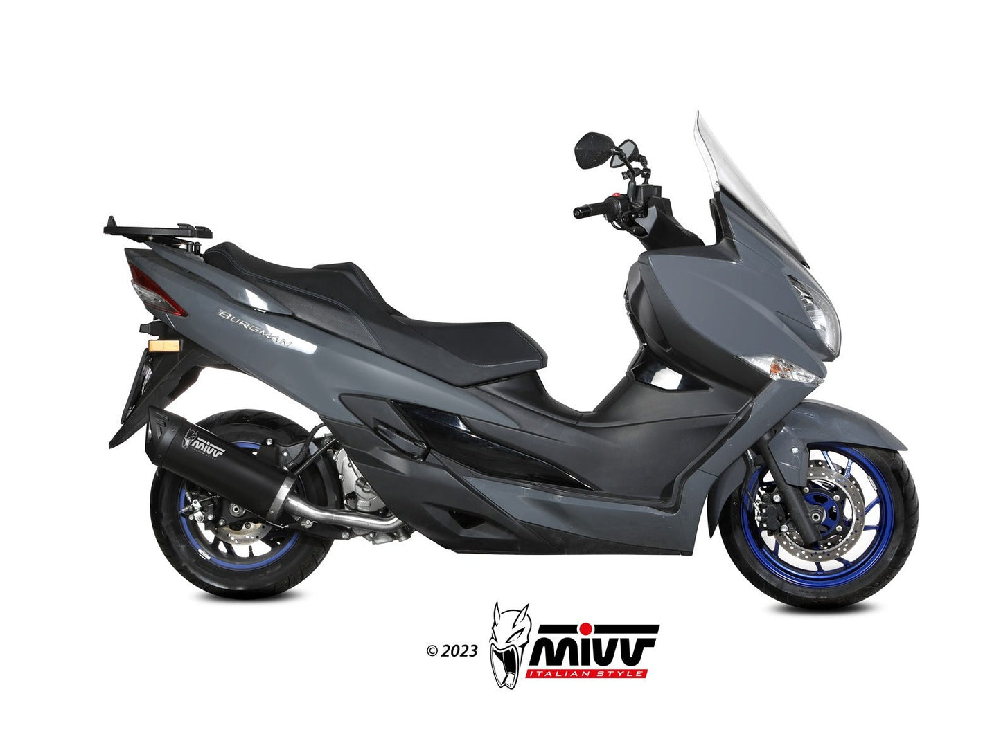 MIVV MV.SU.0002 SUZUKI BURGMAN 400 ( 2022+ ) Slip-on Exhaust "Mover" (black stainless steel; approved) – Accessories in the 2WheelsHero Motorcycle Aftermarket Accessories and Parts Online Shop