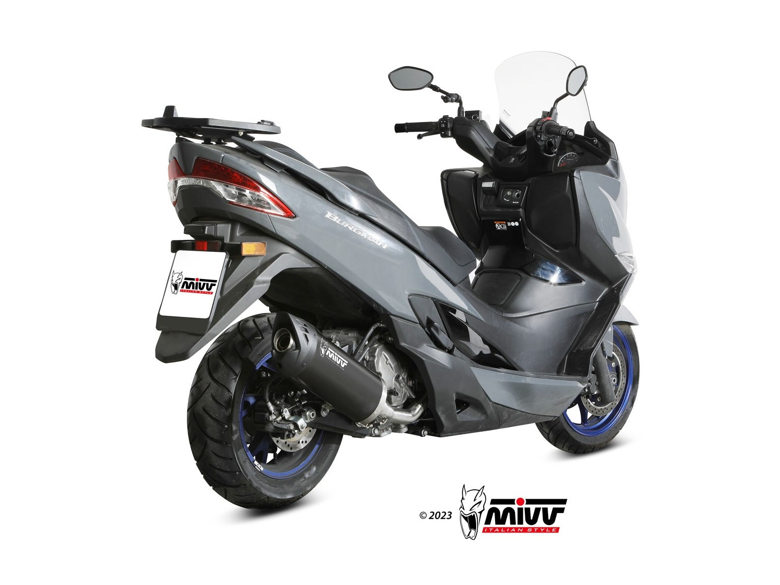 MIVV MV.SU.0002 SUZUKI BURGMAN 400 ( 2022+ ) Slip-on Exhaust "Mover" (black stainless steel; approved) – Accessories in the 2WheelsHero Motorcycle Aftermarket Accessories and Parts Online Shop