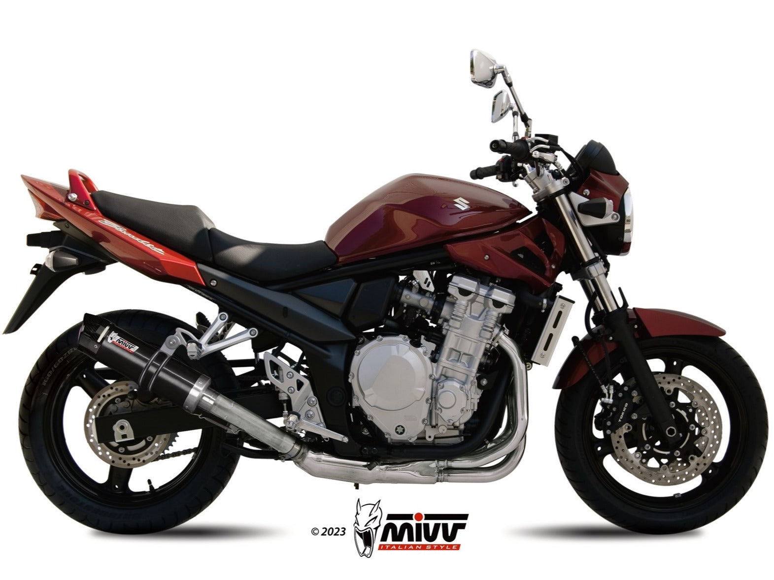 MIVV S.030 SUZUKI GSF 650 Bandit / GSX 650 F ( 2007 / 15 ) Slip-on Exhaust "GP" (black + carbon cap; approved) – Accessories in the 2WheelsHero Motorcycle Aftermarket Accessories and Parts Online Shop