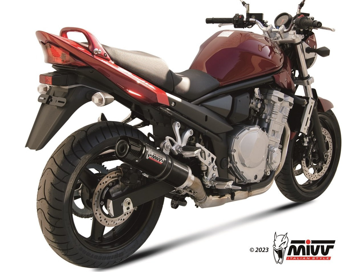 MIVV S.030 SUZUKI GSF 650 Bandit / GSX 650 F ( 2007 / 15 ) Slip-on Exhaust "GP" (black + carbon cap; approved) – Accessories in the 2WheelsHero Motorcycle Aftermarket Accessories and Parts Online Shop