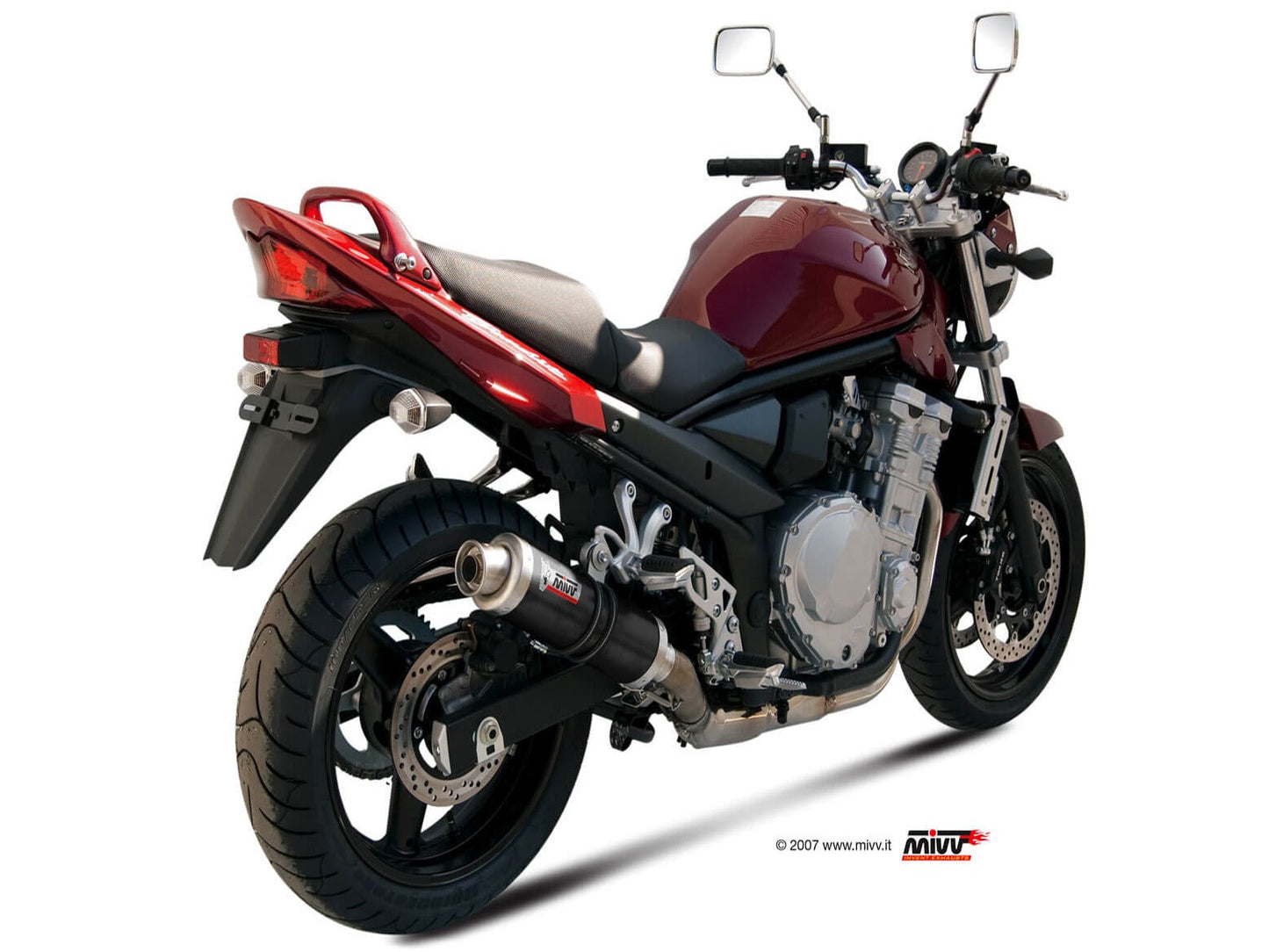 MIVV S.030 SUZUKI GSF 650 Bandit / GSX 650 F ( 2007 / 15 ) Slip-on Exhaust "GP" (black; approved) – Accessories in the 2WheelsHero Motorcycle Aftermarket Accessories and Parts Online Shop