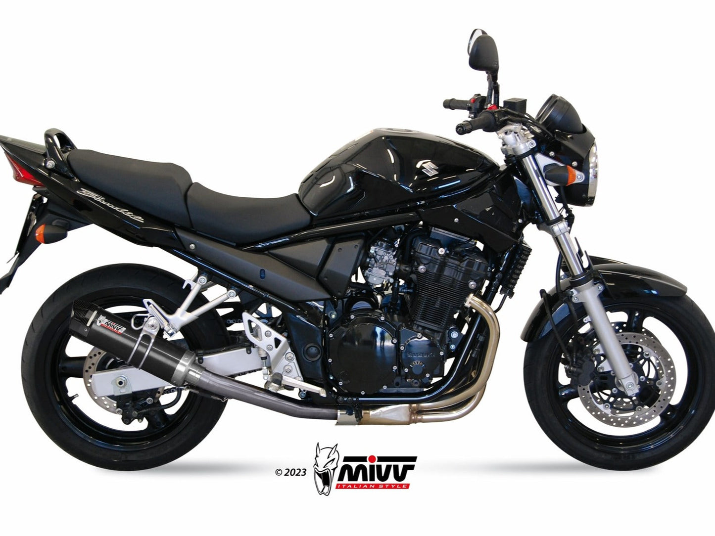 MIVV S.017 SUZUKI GSF 650 Bandit ( 2005 - 06 ) Slip-on Exhaust "GP" (black + carbon cap; approved) – Accessories in the 2WheelsHero Motorcycle Aftermarket Accessories and Parts Online Shop
