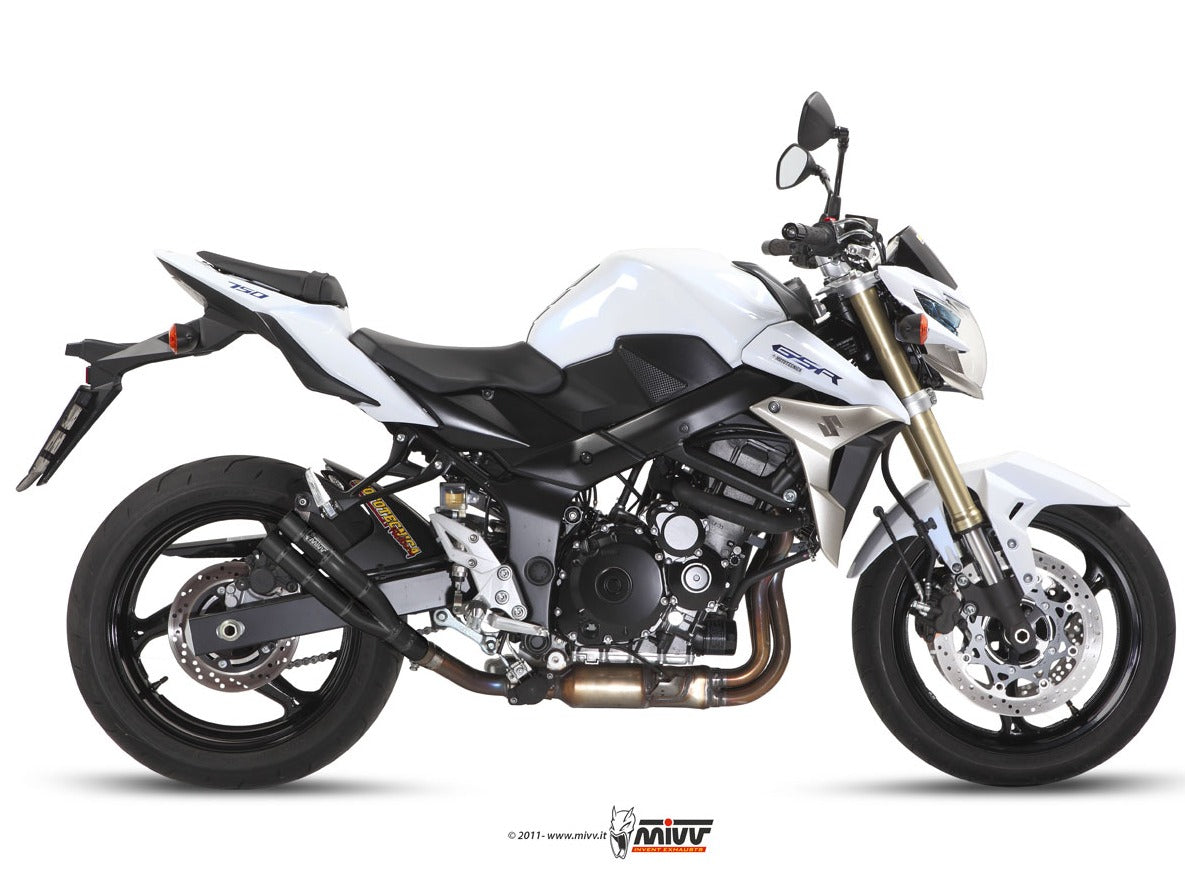 MIVV S.037 SUZUKI GSR 750 ( 2011 / 16 ) Slip-on Exhaust "Double Gun" (black; not approved) – Accessories in the 2WheelsHero Motorcycle Aftermarket Accessories and Parts Online Shop
