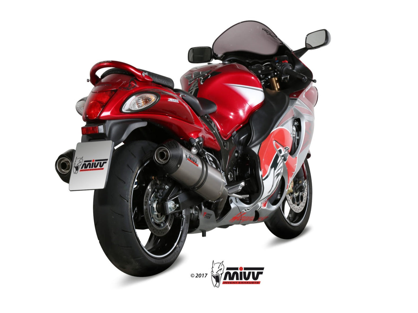 MIVV S.052 SUZUKI GSX-R 1300 Hayabusa ( 2008 / 17 ) Dual Slip-on Exhaust "Oval" (titanium + carbon cap; approved) – Accessories in the 2WheelsHero Motorcycle Aftermarket Accessories and Parts Online Shop