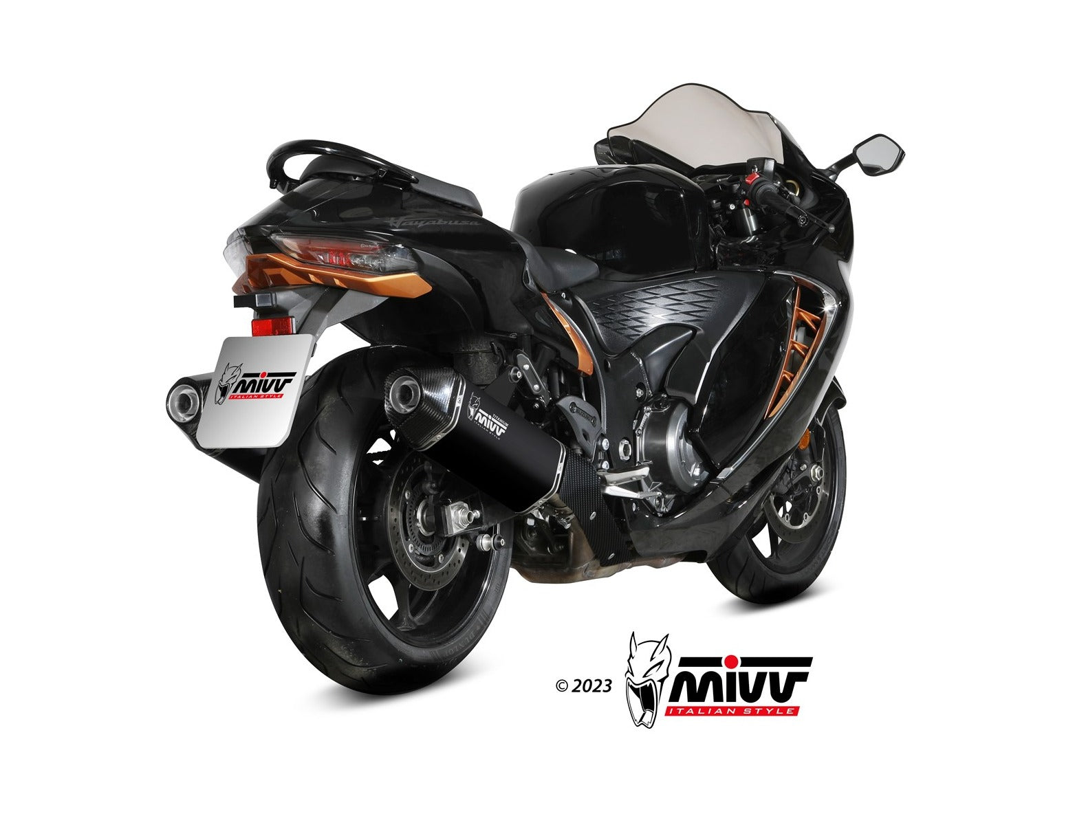 MIVV S.060 SUZUKI GSX-R 1300 Hayabusa ( 2021+ ) Dual Slip-on Exhaust "Speed Edge" (black titanium; approved) – Accessories in the 2WheelsHero Motorcycle Aftermarket Accessories and Parts Online Shop