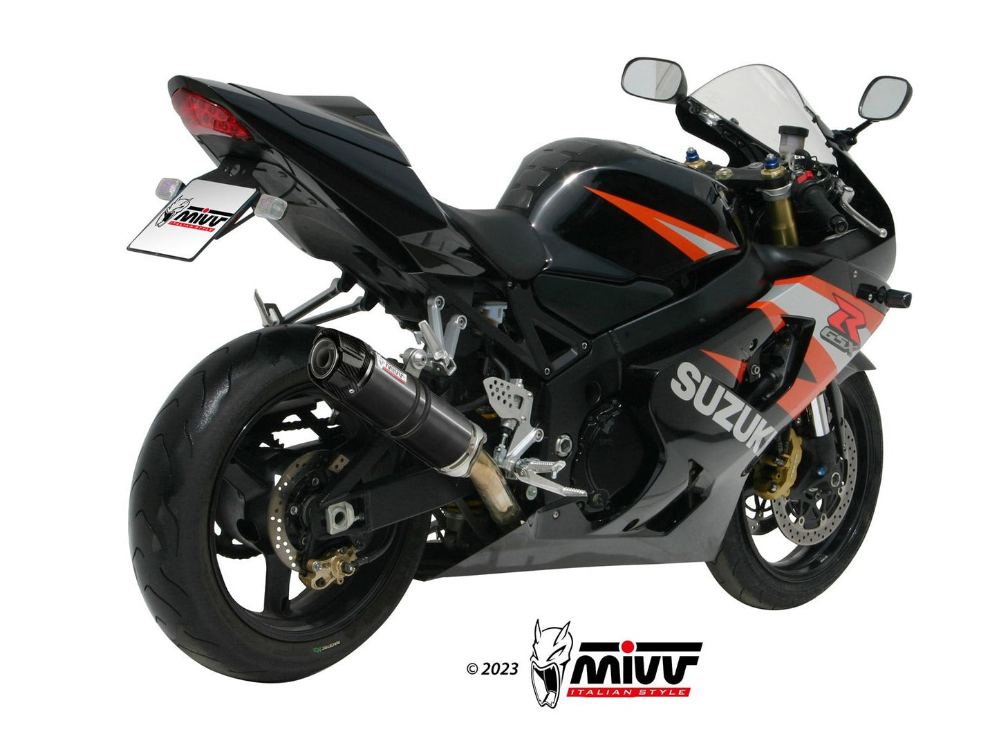 MIVV S.014 SUZUKI GSX-R 600 / 750 ( 2004 - 05 ) Bolt-on Exhaust "GP" (black + carbon cap; approved) – Accessories in the 2WheelsHero Motorcycle Aftermarket Accessories and Parts Online Shop