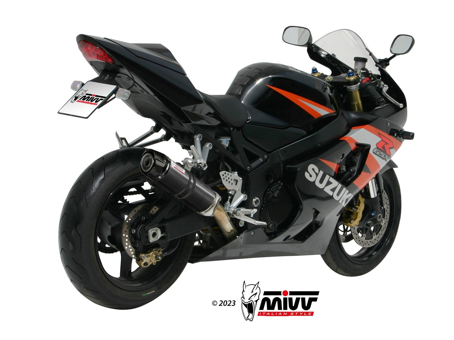MIVV S.014 SUZUKI GSX-R 600 / 750 ( 2004 - 05 ) Bolt-on Exhaust "GP" (black + carbon cap; approved) – Accessories in the 2WheelsHero Motorcycle Aftermarket Accessories and Parts Online Shop