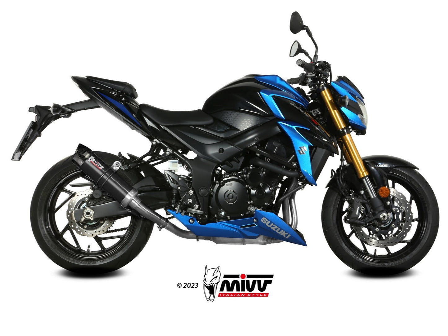 MIVV S.048 SUZUKI GSX-S 750 ( 2017 / 20 ) Slip-on Exhaust "GP" (black + carbon cap; approved) – Accessories in the 2WheelsHero Motorcycle Aftermarket Accessories and Parts Online Shop