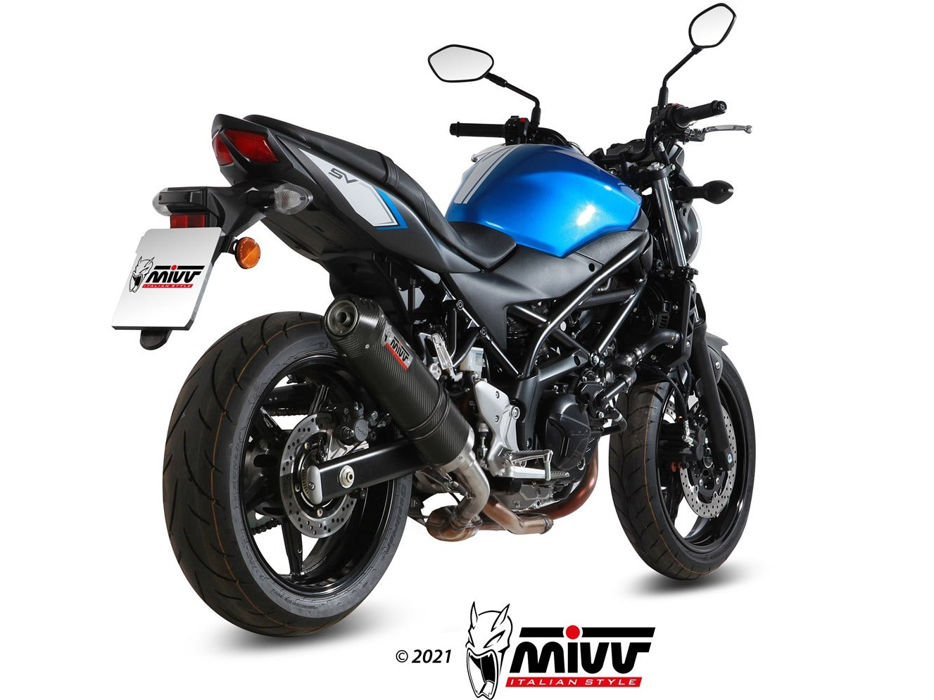 MIVV S.045 SUZUKI SV 650 ( 2016+ ) Slip-on Exhaust "Oval" (carbon + cap; approved) – Accessories in the 2WheelsHero Motorcycle Aftermarket Accessories and Parts Online Shop