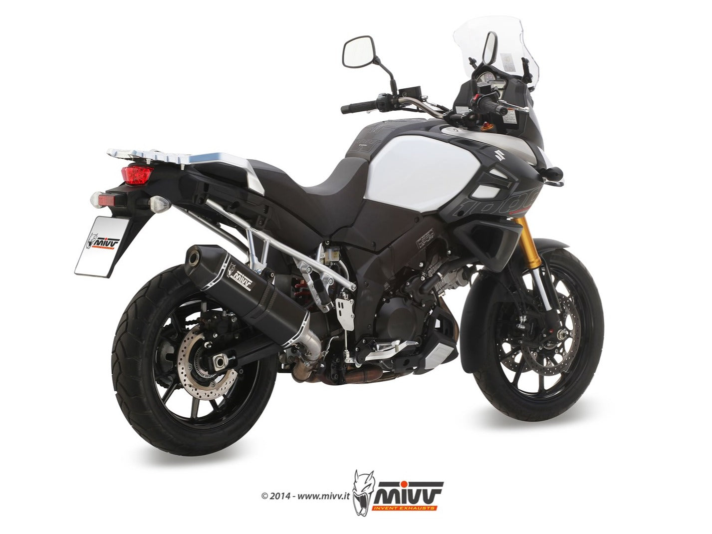 MIVV S.042 SUZUKI V-Strom 1000 ( 2014 / 20 ) Slip-on Exhaust "Speed Edge" (black; approved) – Accessories in the 2WheelsHero Motorcycle Aftermarket Accessories and Parts Online Shop