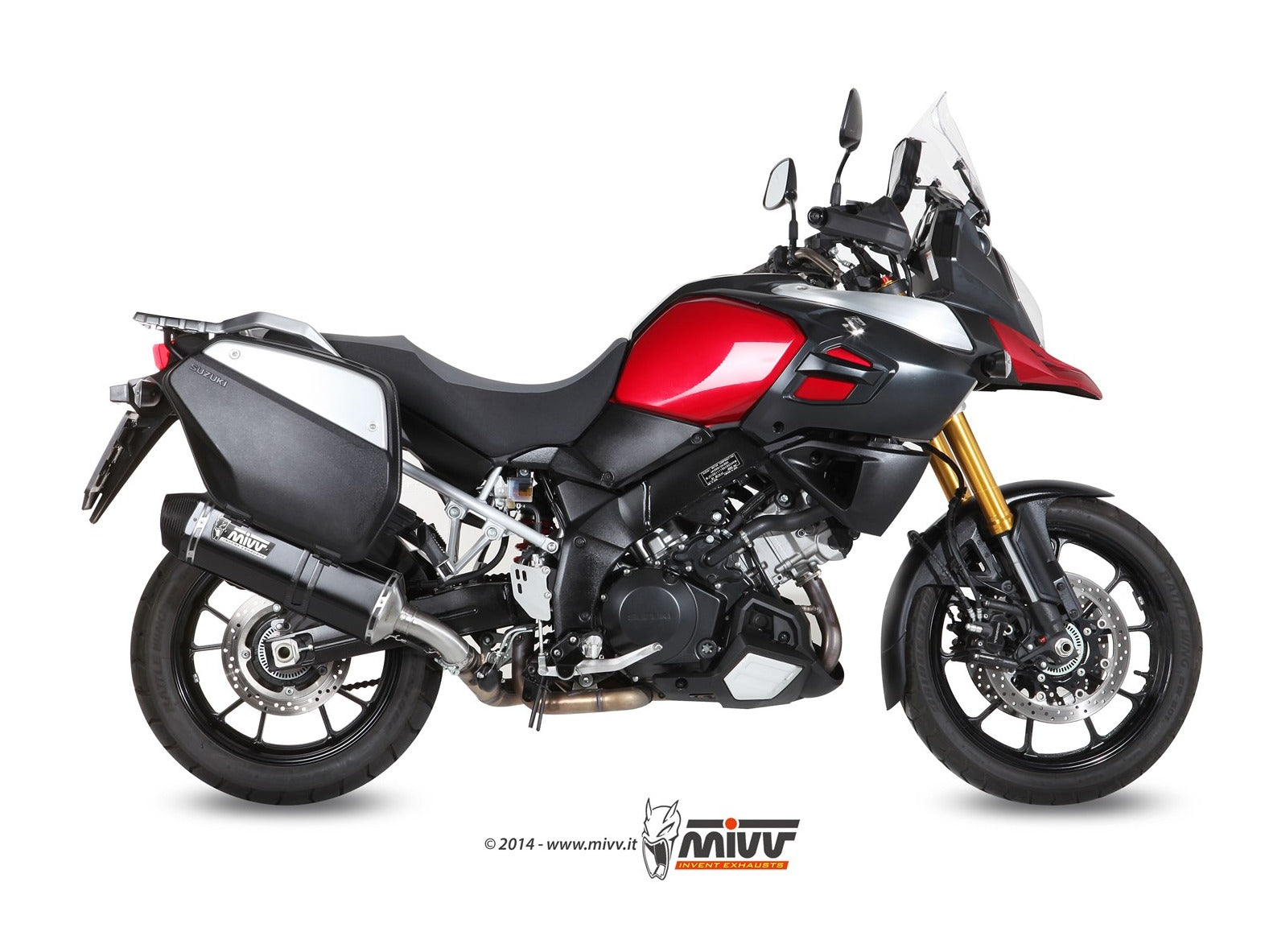 MIVV S.042 SUZUKI V-Strom 1000 ( 2014 / 20 ) Slip-on Exhaust "Speed Edge" (black; approved) – Accessories in the 2WheelsHero Motorcycle Aftermarket Accessories and Parts Online Shop