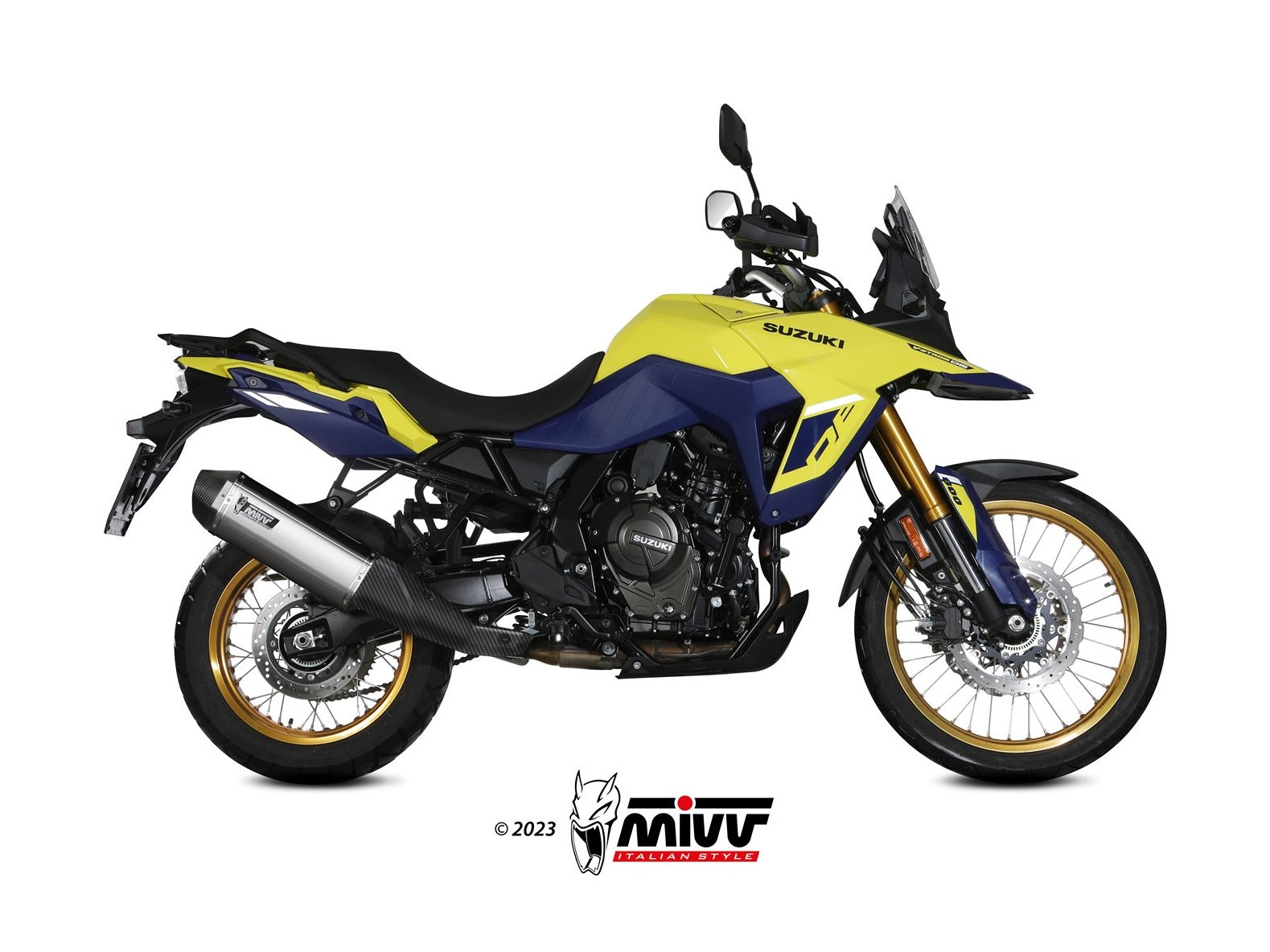 MIVV S.061 SUZUKI V-Strom 800 DE / SE ( 2023+ ) Slip-on Exhaust "Speed Edge" (stainless steel; approved) – Accessories in the 2WheelsHero Motorcycle Aftermarket Accessories and Parts Online Shop