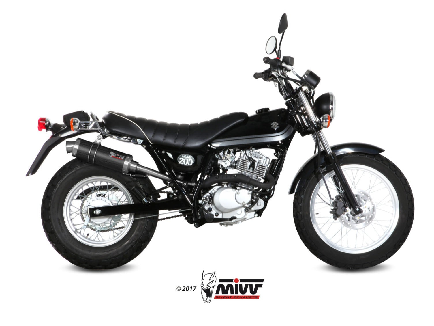 MIVV S.046 SUZUKI Van Van 200 ( 2016 - 17 ) Slip-on Exhaust "GP" (carbon; not approved) – Accessories in the 2WheelsHero Motorcycle Aftermarket Accessories and Parts Online Shop